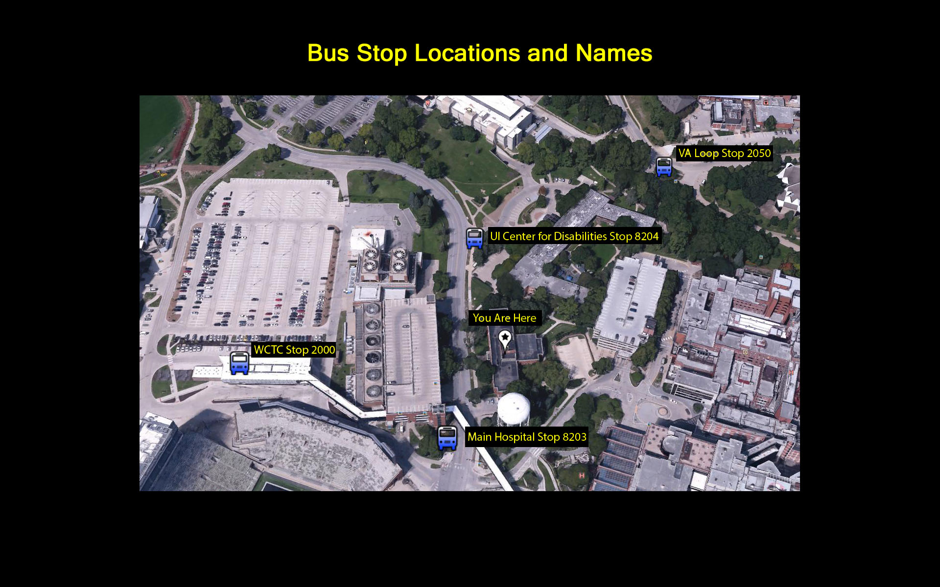 Bus Stops located near SHC Map
