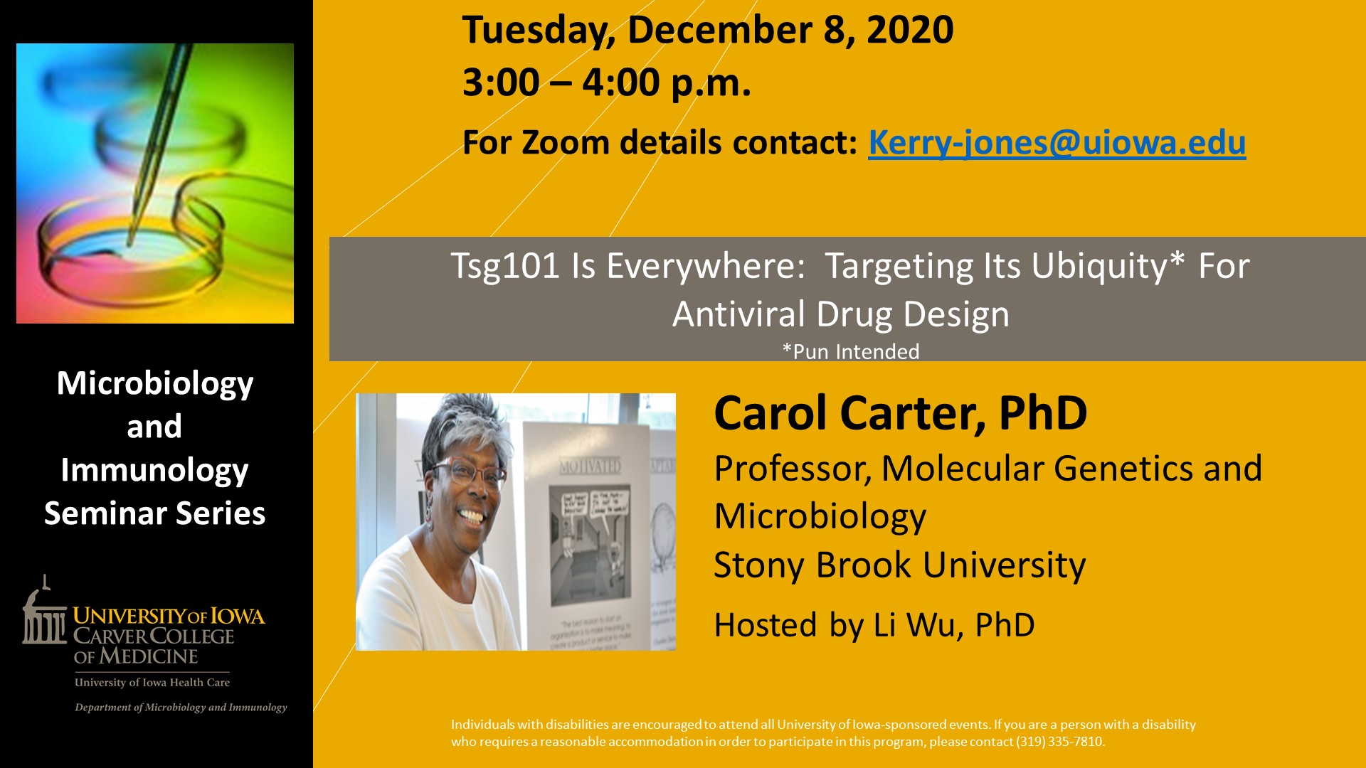 Seminar Speaker - Carol Cater, PhD