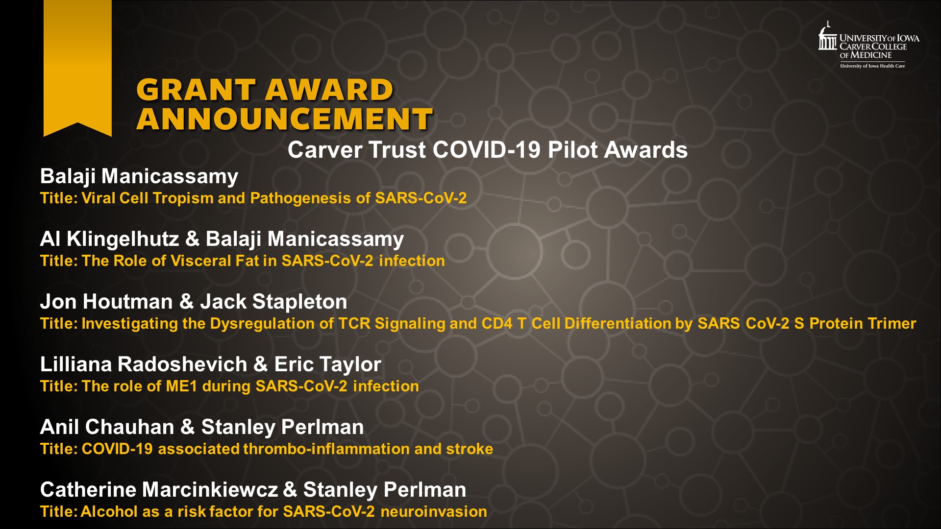 Carver Trust COVID-19 Pilot Awards