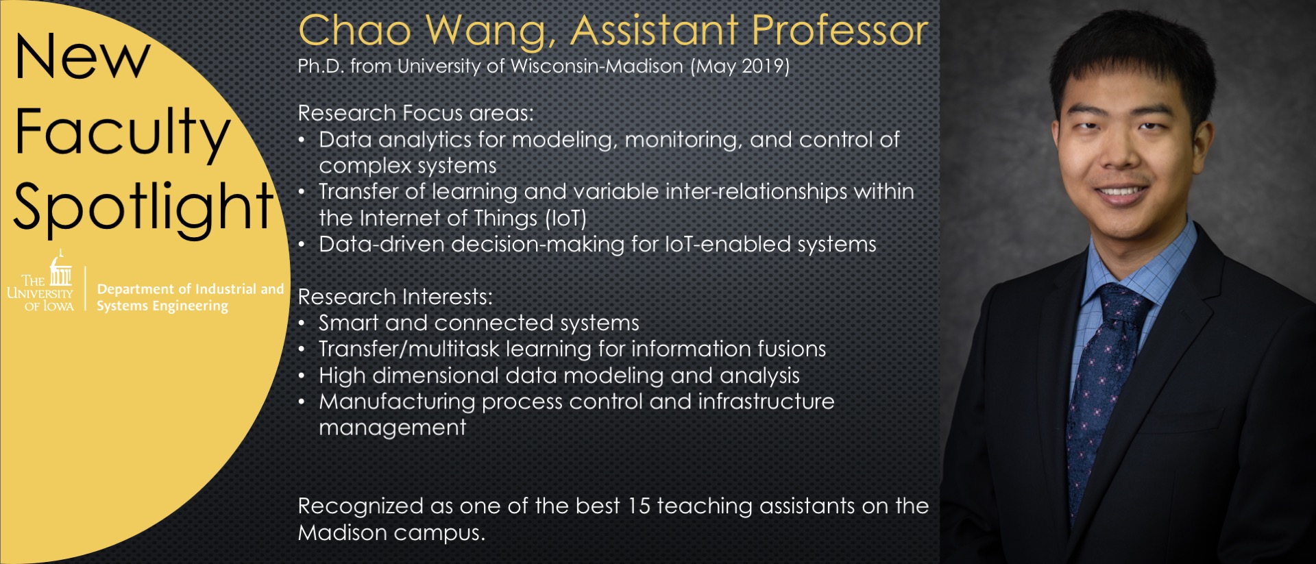 New Faculty Spotlight - Chao Wang