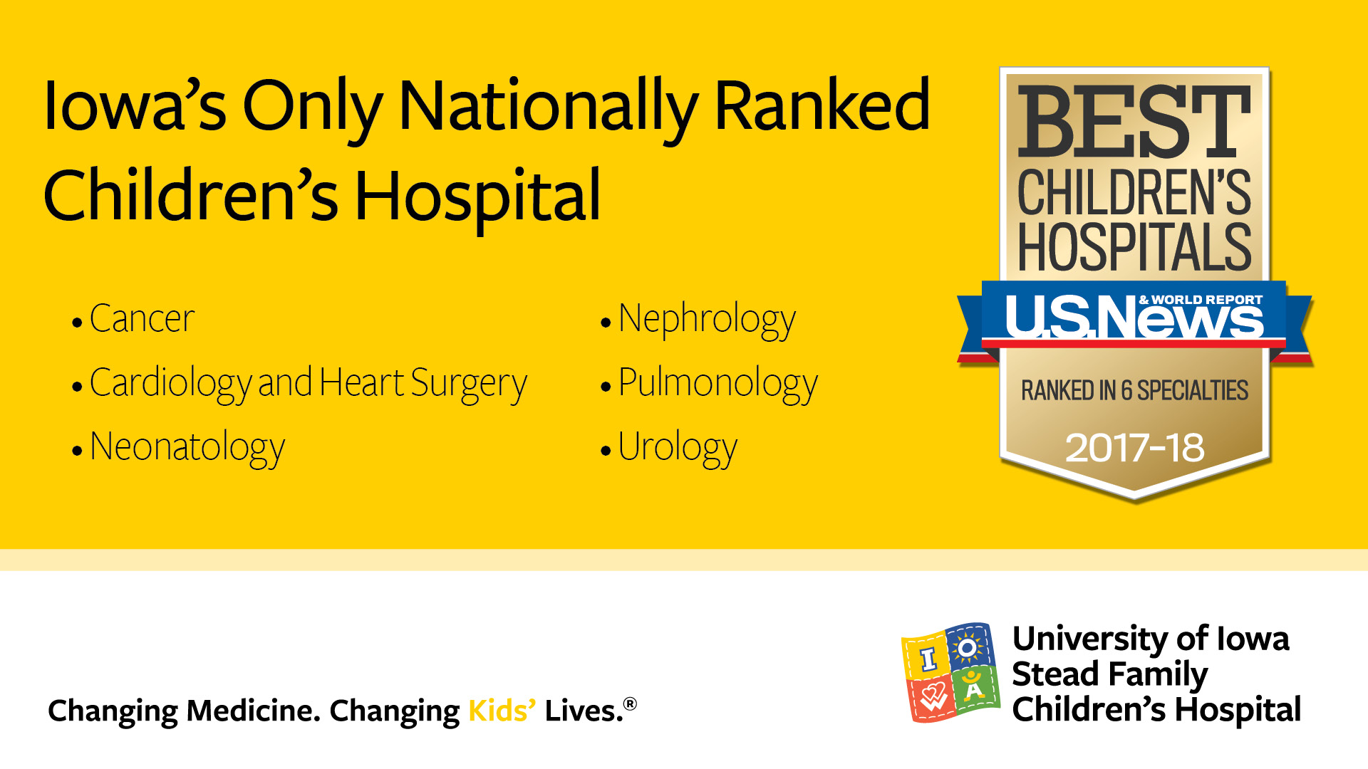 U.S. News Best Children's Hospital - Iowa's Only Nationally Ranked Children's Hospital