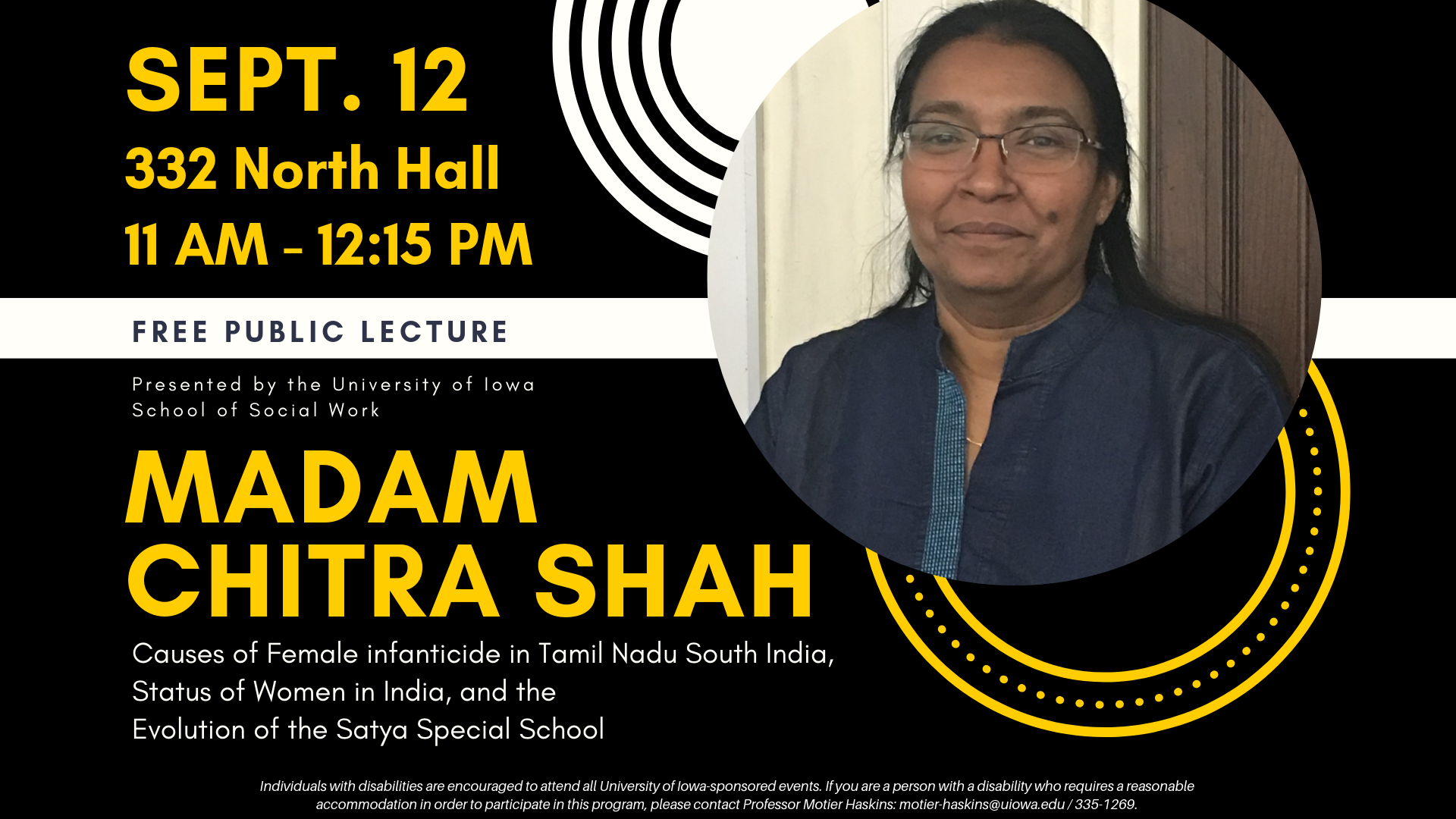Chitra Shah public lecture Sept. 12