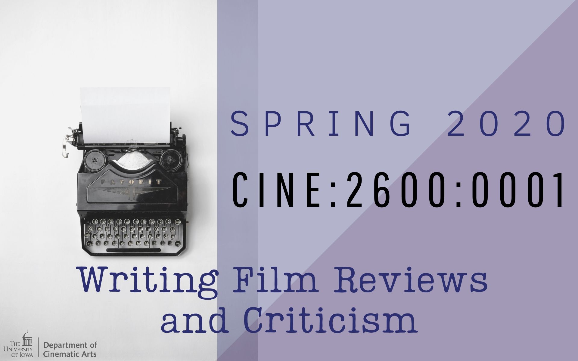 image of typewriter, text: "writing film reviews and criticism"