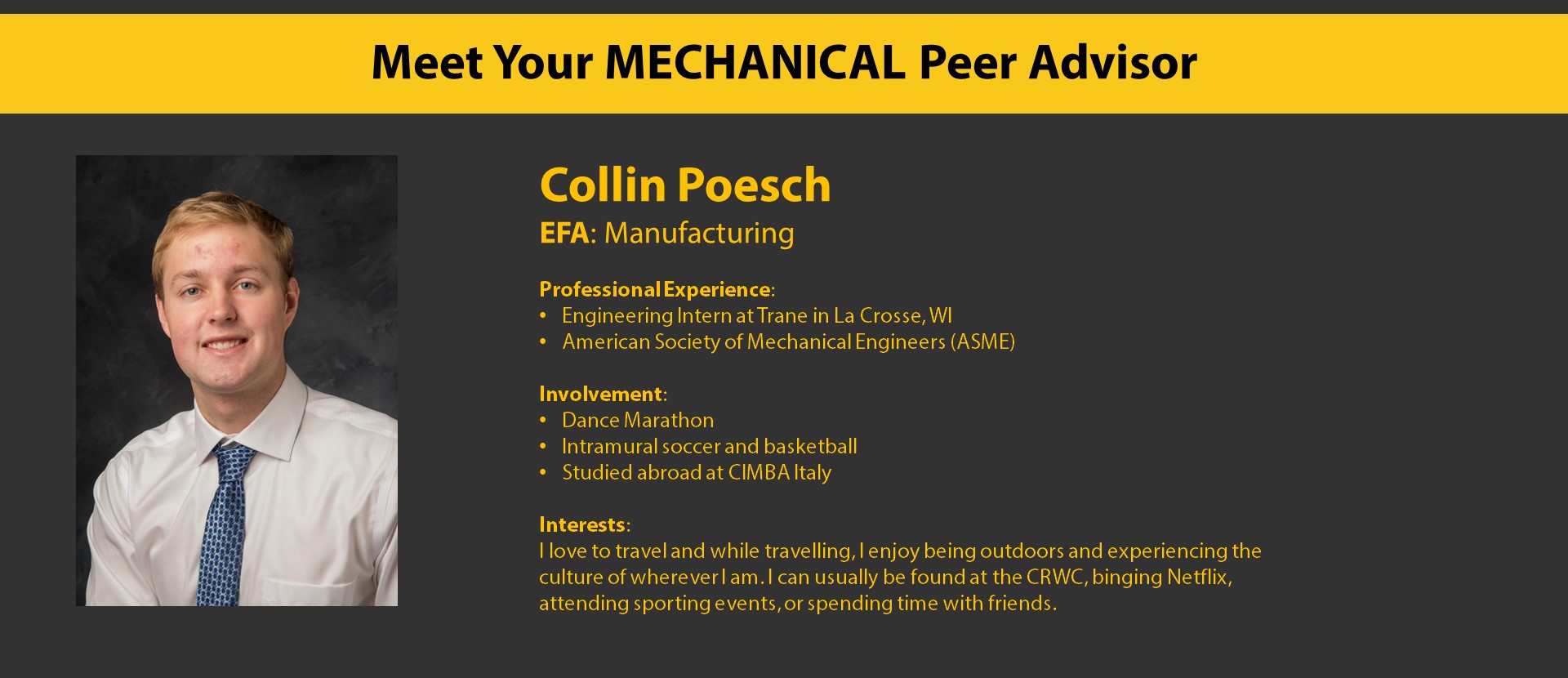 Peer Advisor Collin Poesch