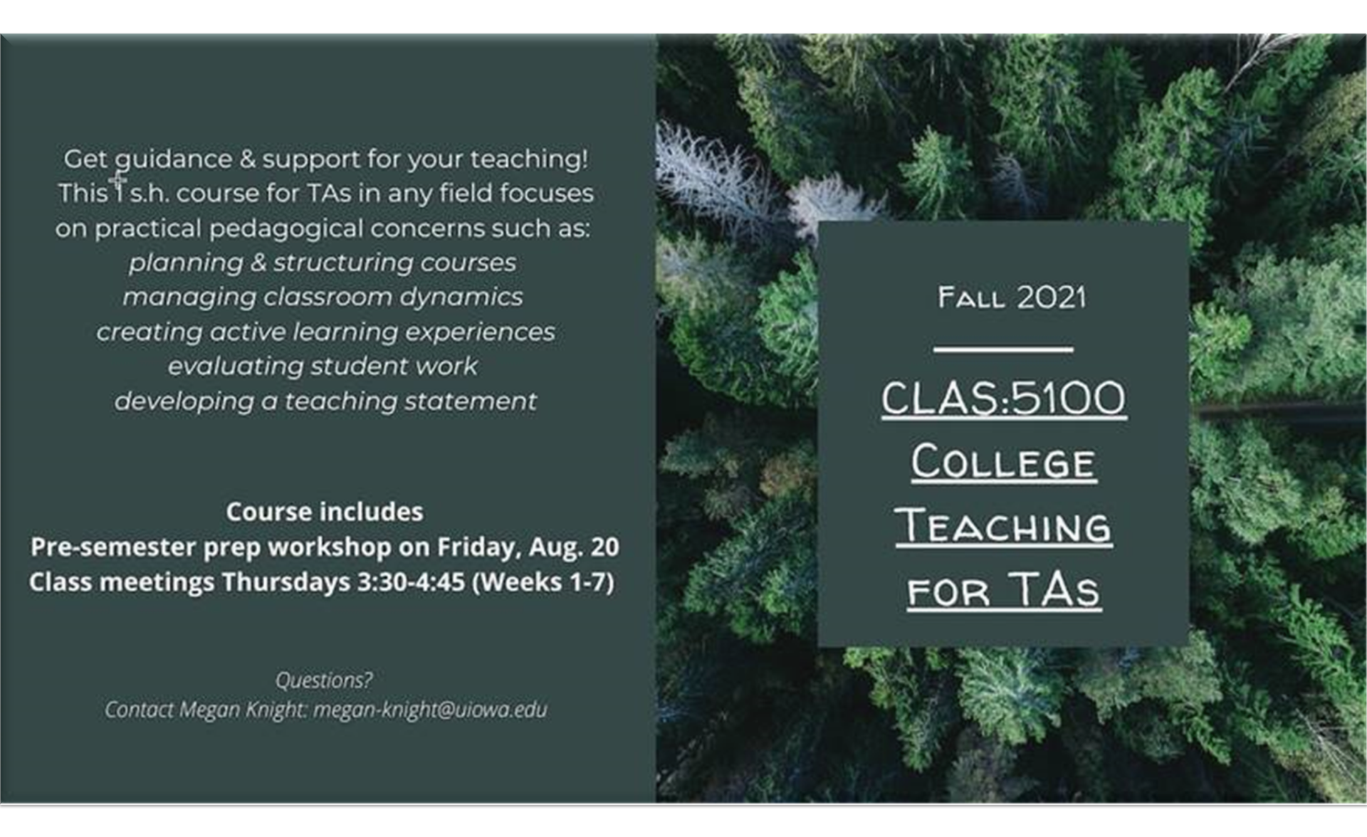 College Teaching for TAs - Fall 2021