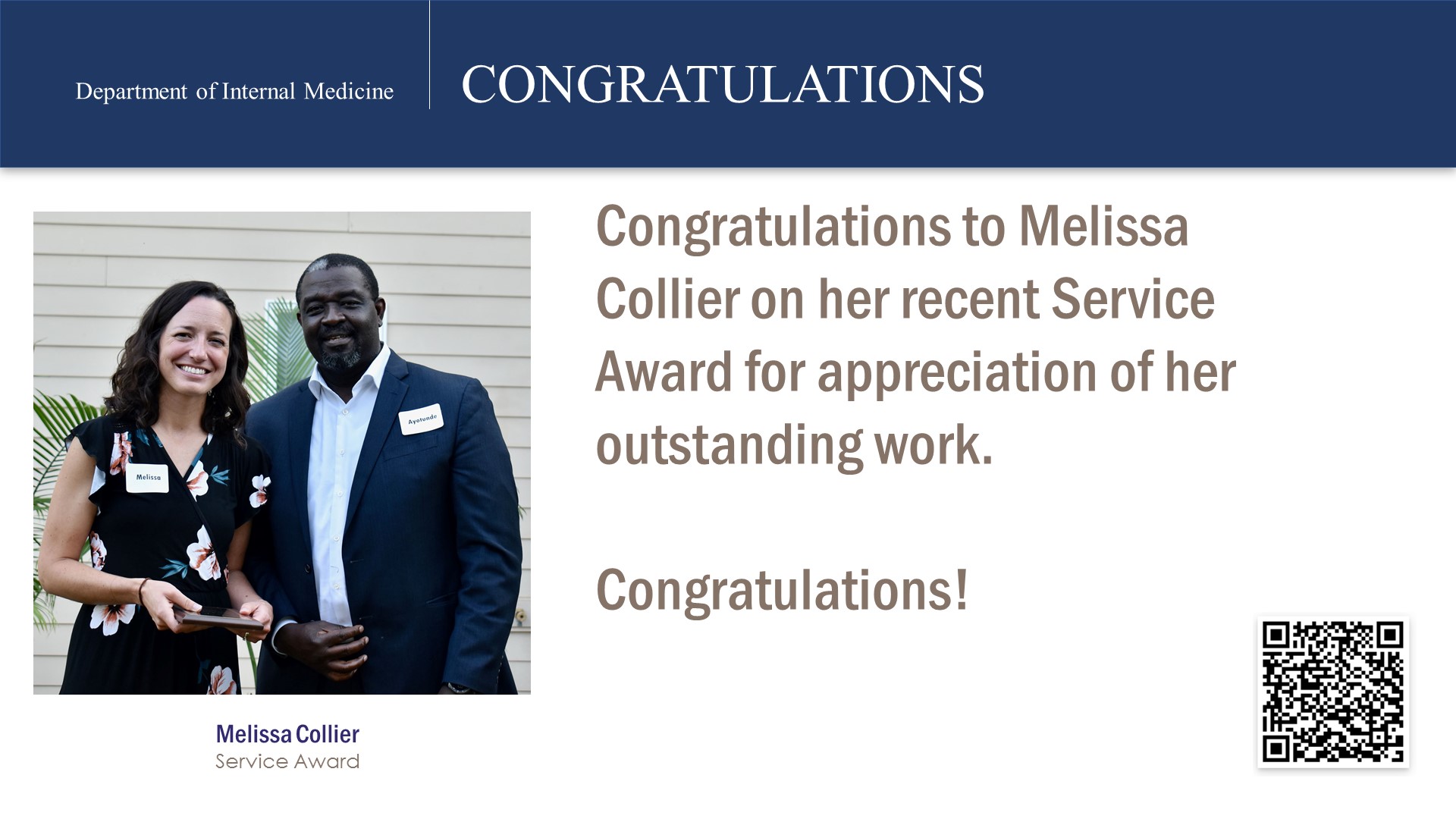 Collier service award