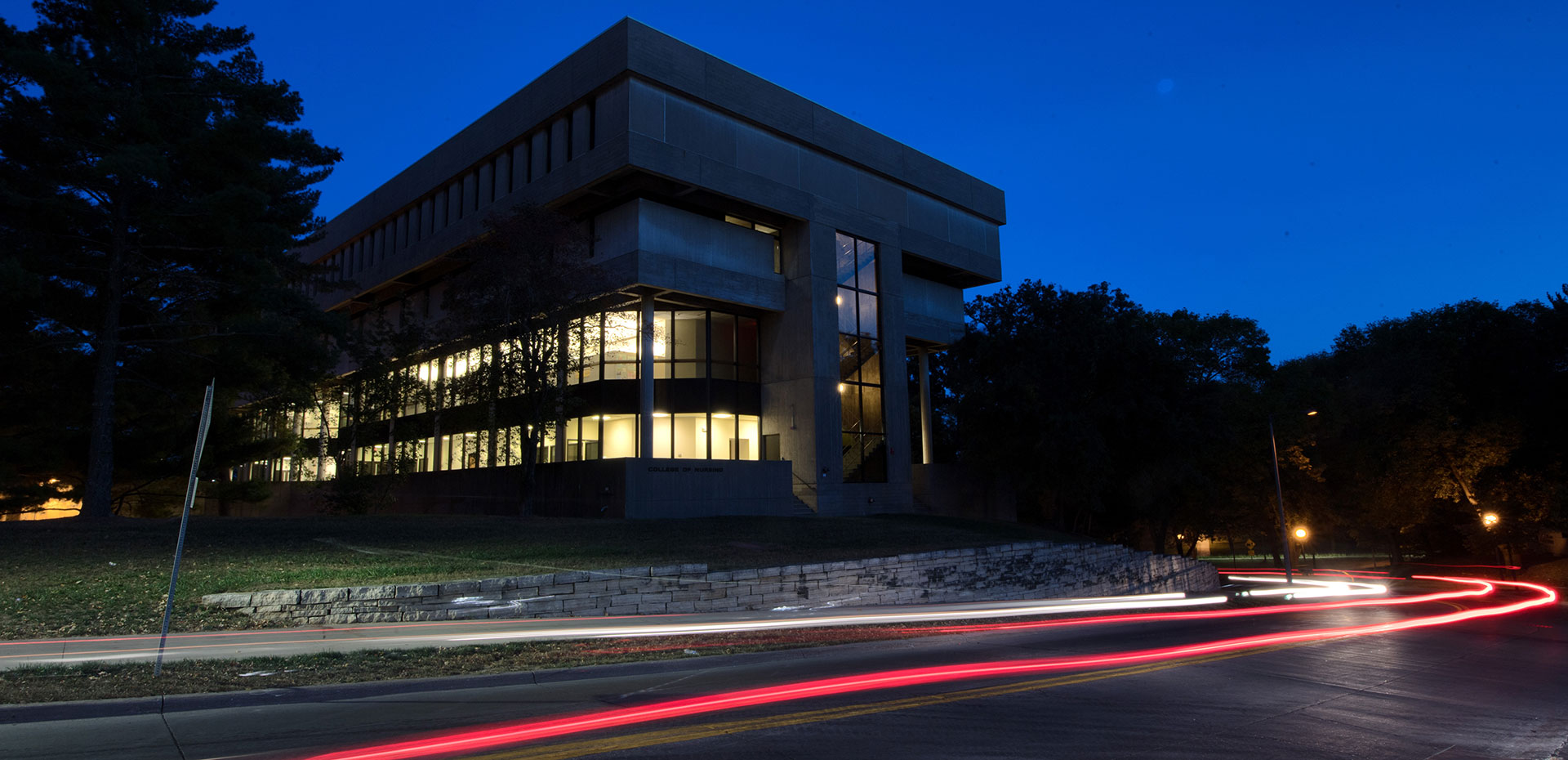 Nursing Building at night - time lapse