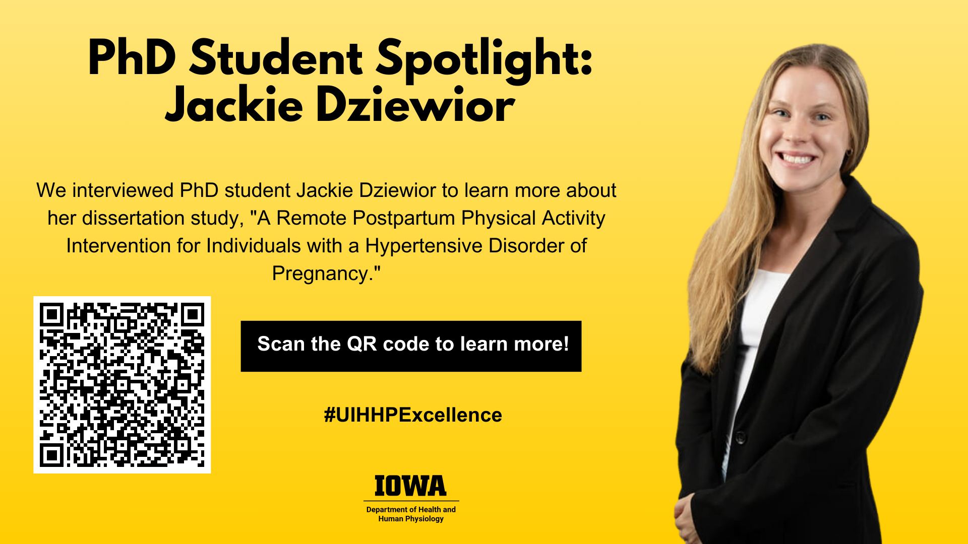 We interviewed PhD student Jackie Dziewior to learn more about her dissertation study, "A Remote Postpartum Physical Activity Intervention for Individuals with a Hypertensive Disorder of Pregnancy."