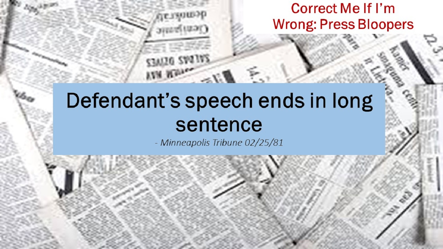 Defendant's Speech