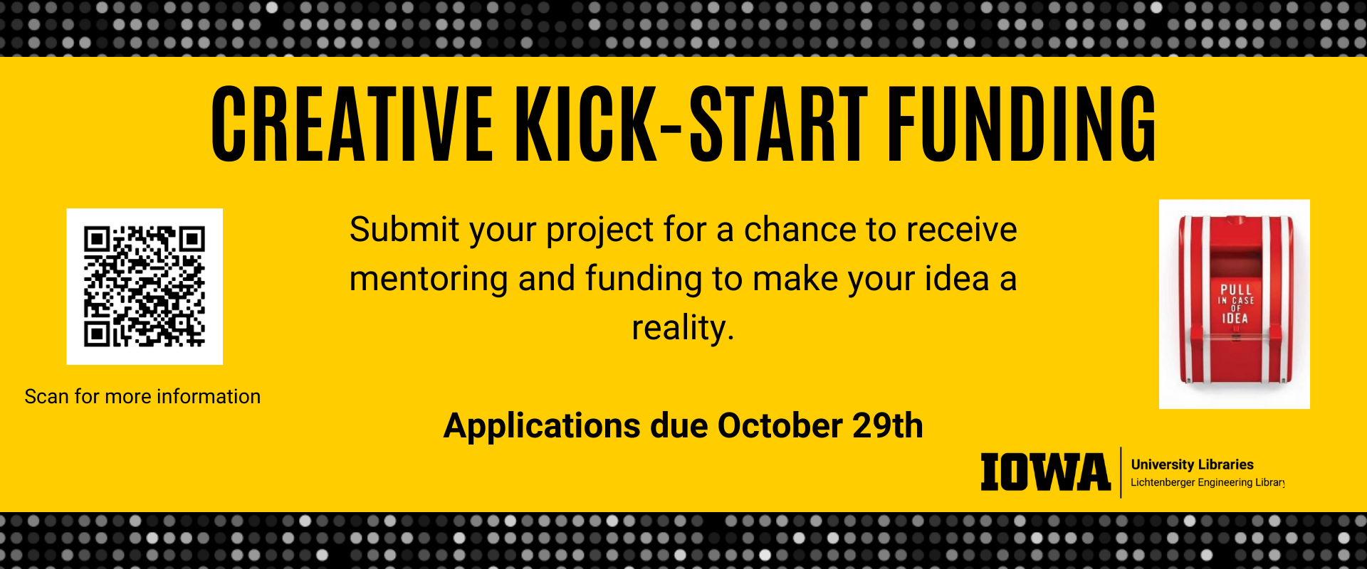 Creative kick-start funding applications due october 29