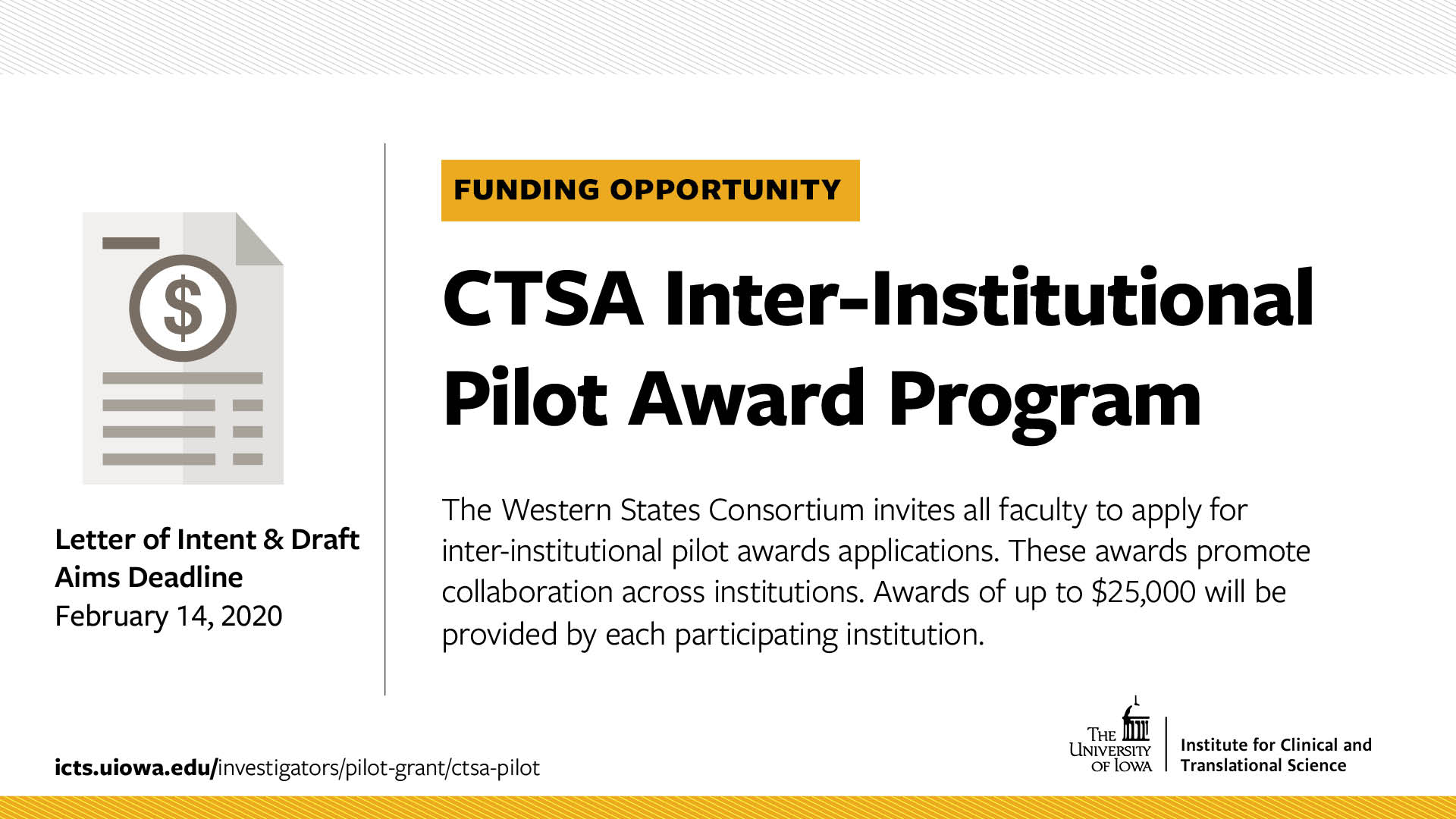 CTSA Inter-Institutional Pilot Award