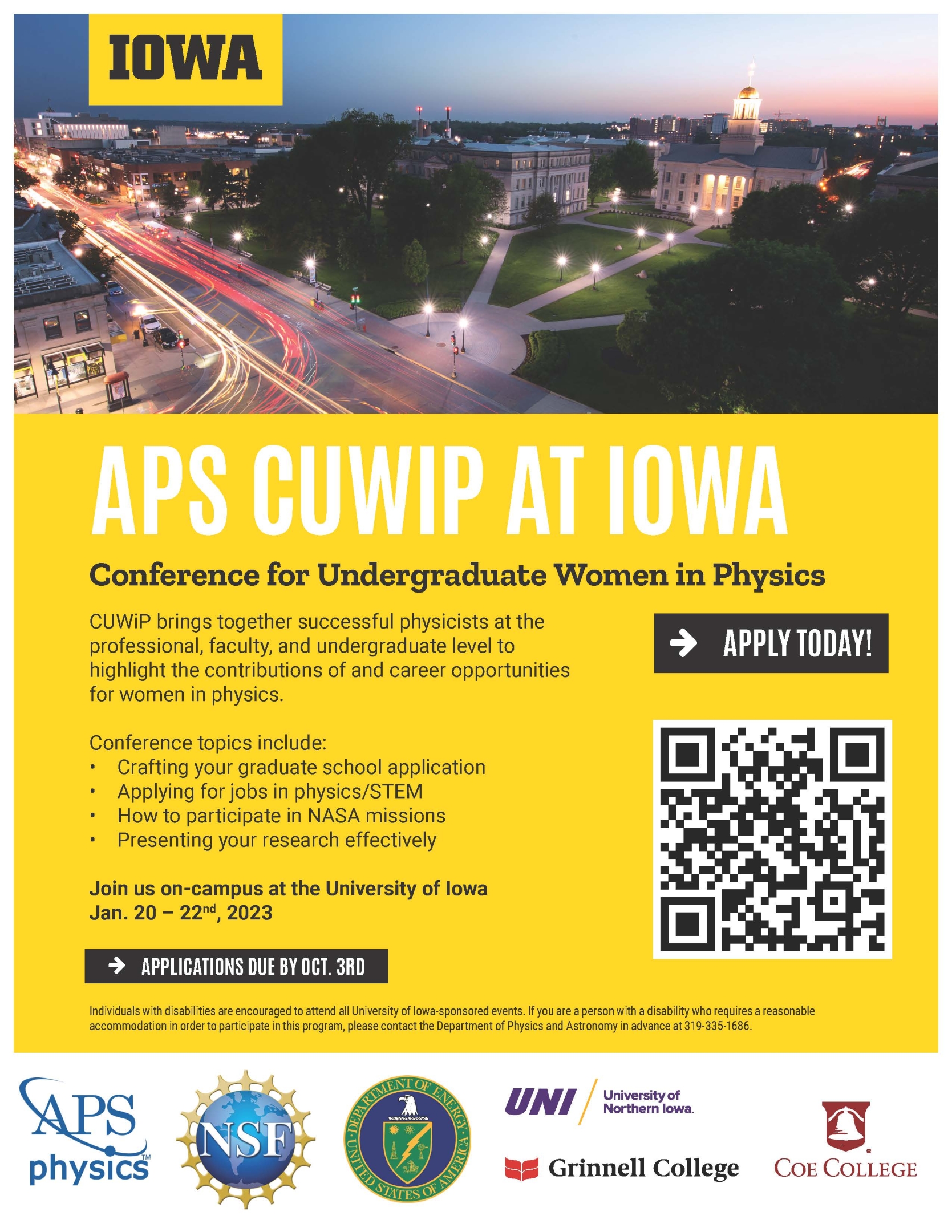 2023 Conference for Undergraduate Women in Physics (CUWiP) @ Iowa
