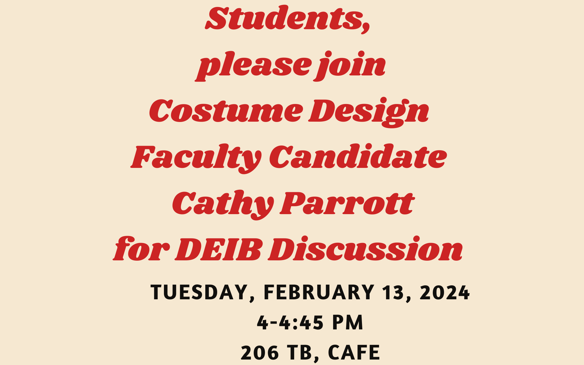 DEIB Discussion with students and faculty candidate