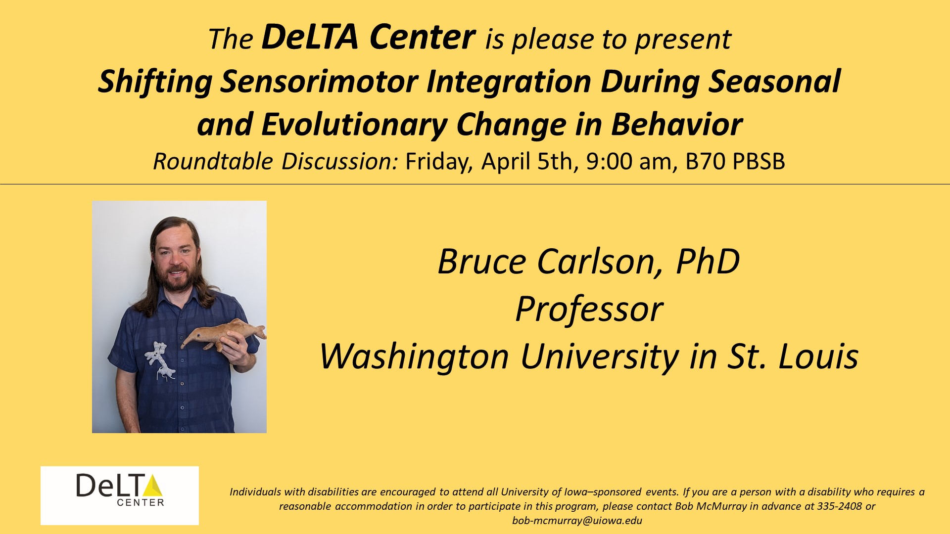 Delta Center Roundtable Discussion - Bruce Carlson - April 5th with Photo
