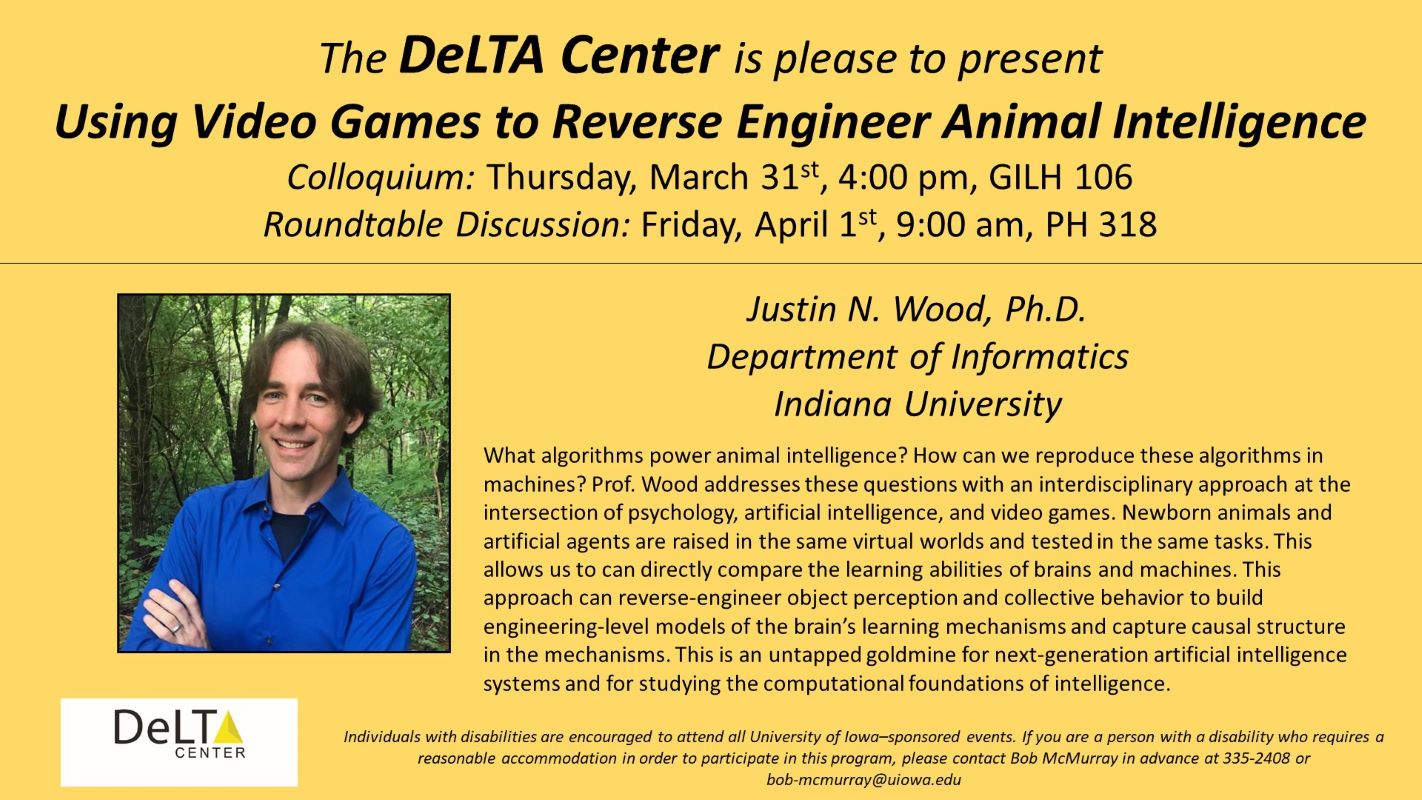 Delta Center Colloquium and Roundtable Discussion - Dr. Justin Wood - 3-31 and 4-1