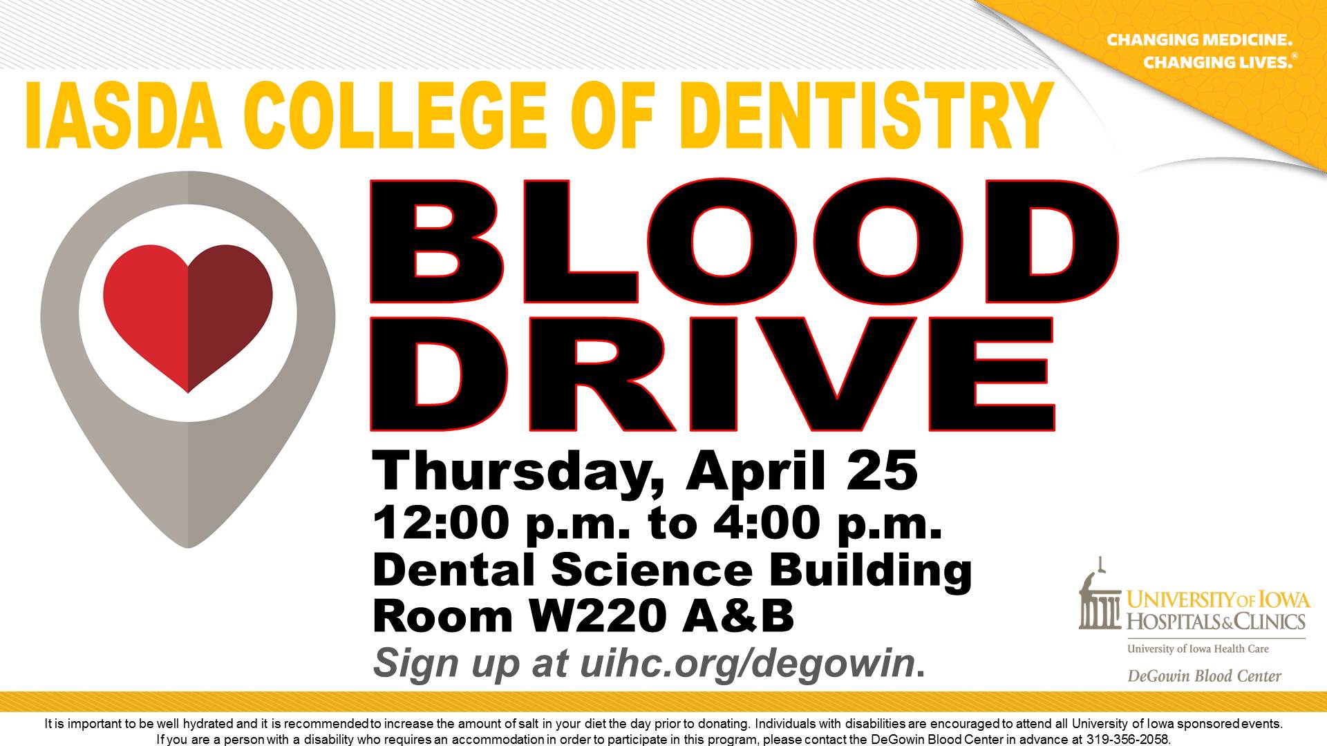 blood drive for April 25