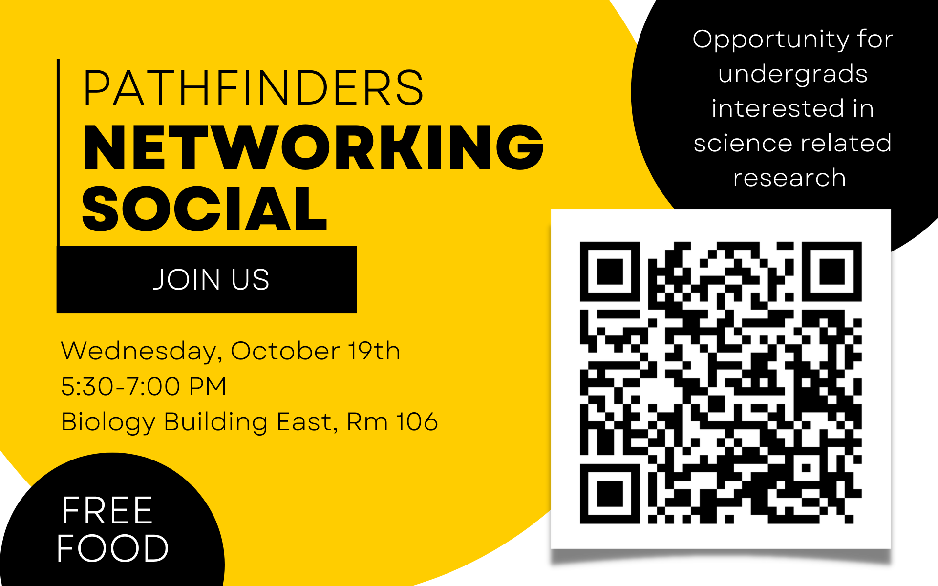 Iowa Sciences Academy Pathfinders Networking Social – Oct. 19th 5:30pm, Biology Building East, Room 106