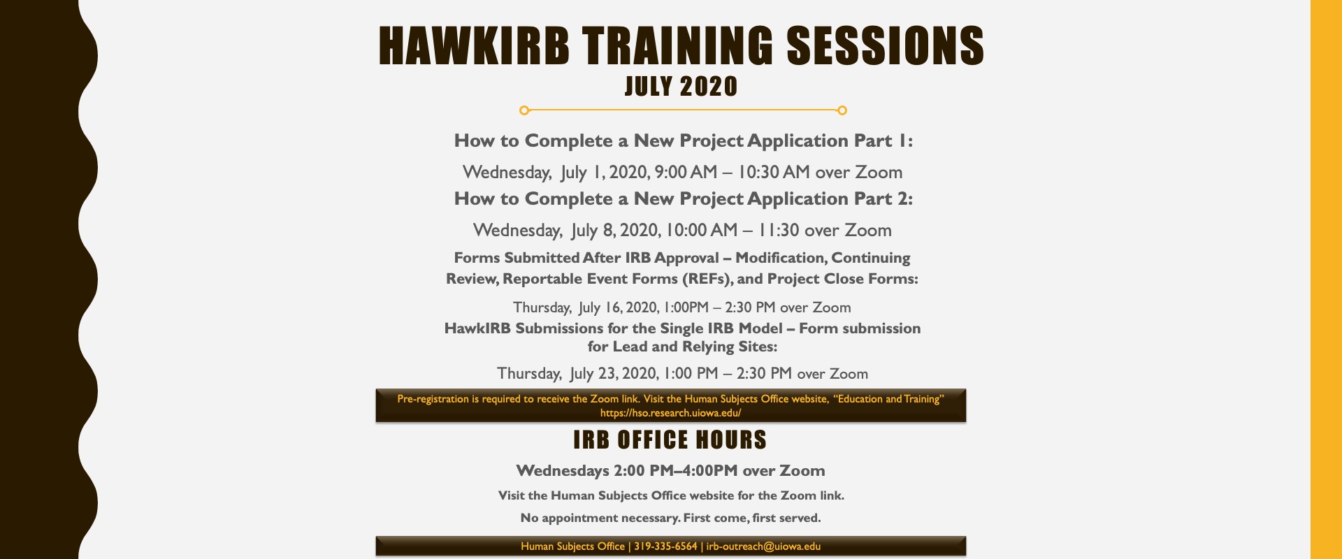 Hawkirb training sessions July 2020 
