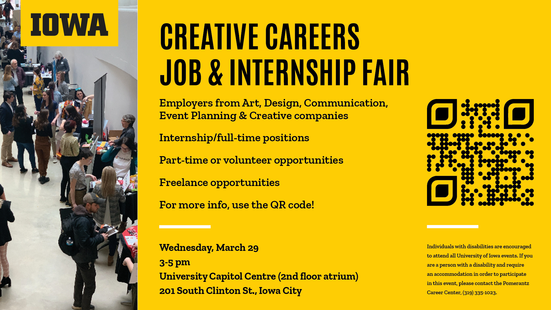 Creative Careers Job & Interview Fair: Wednesday, March 29 3-5 pm