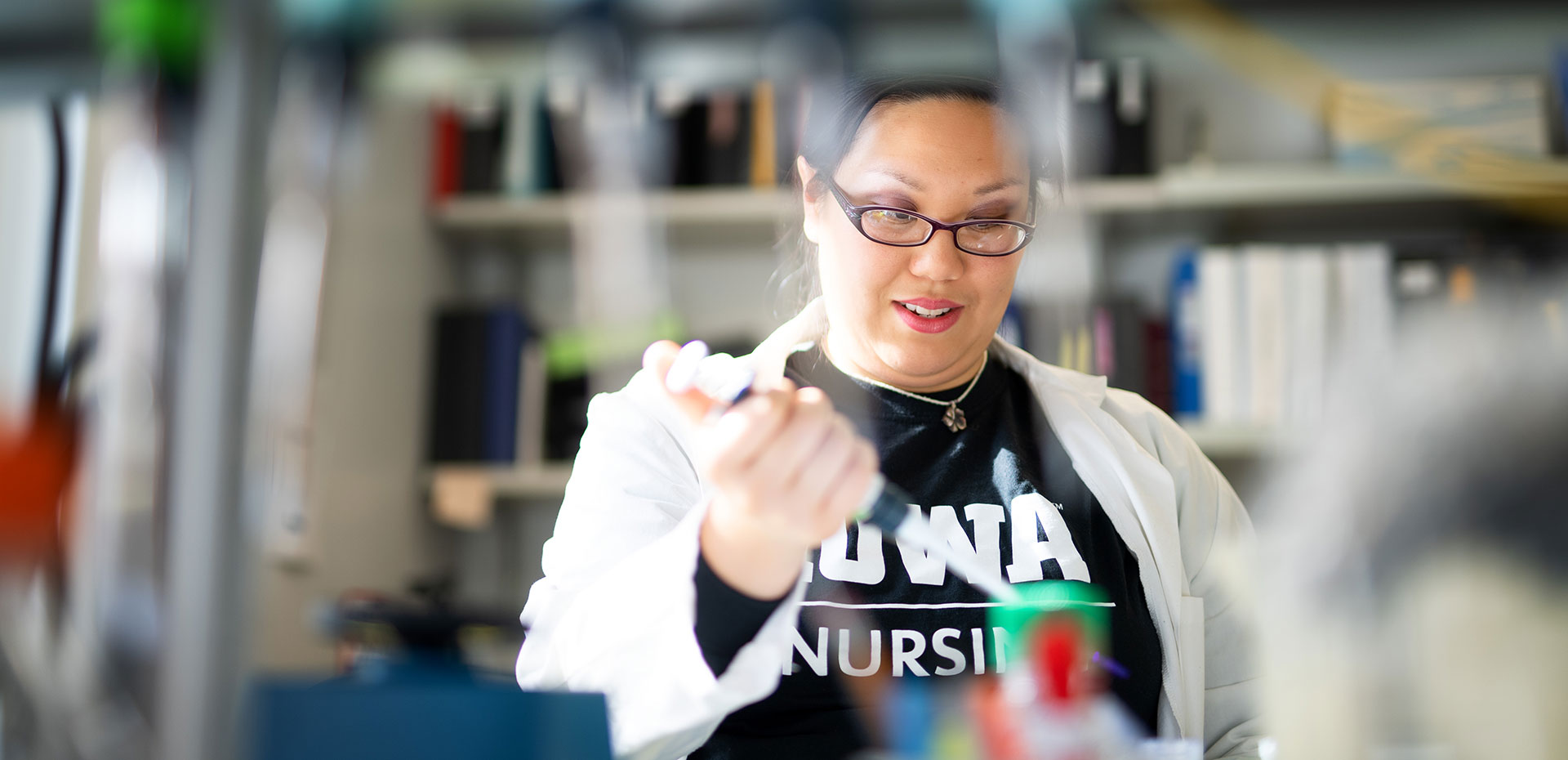 Nursing student in the lab