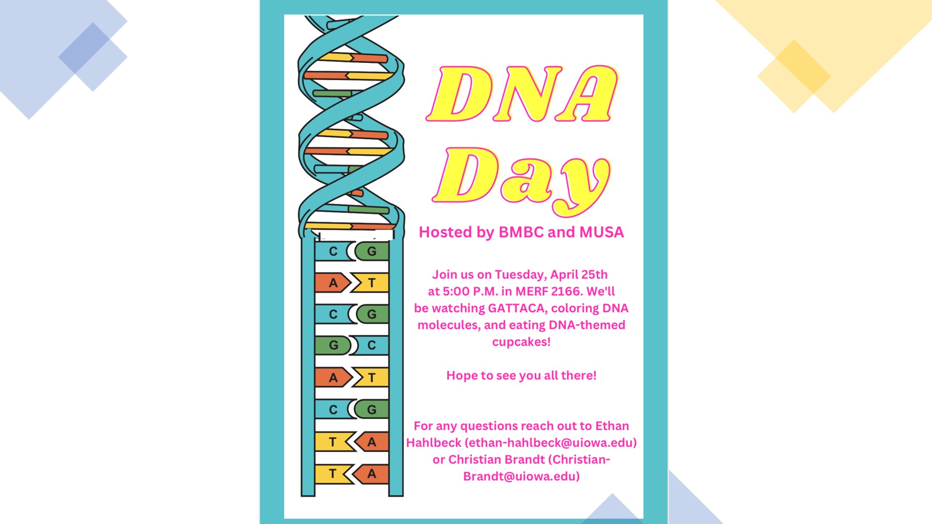 DNA Day April 25th event 2166 MERF 