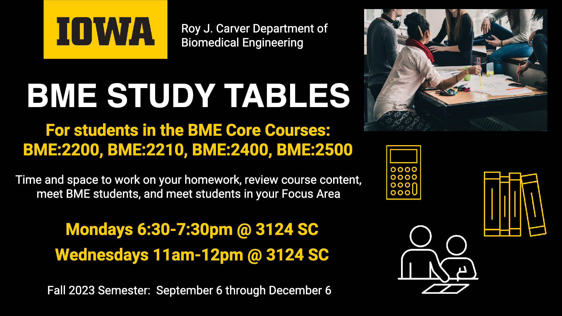 Study tables BME