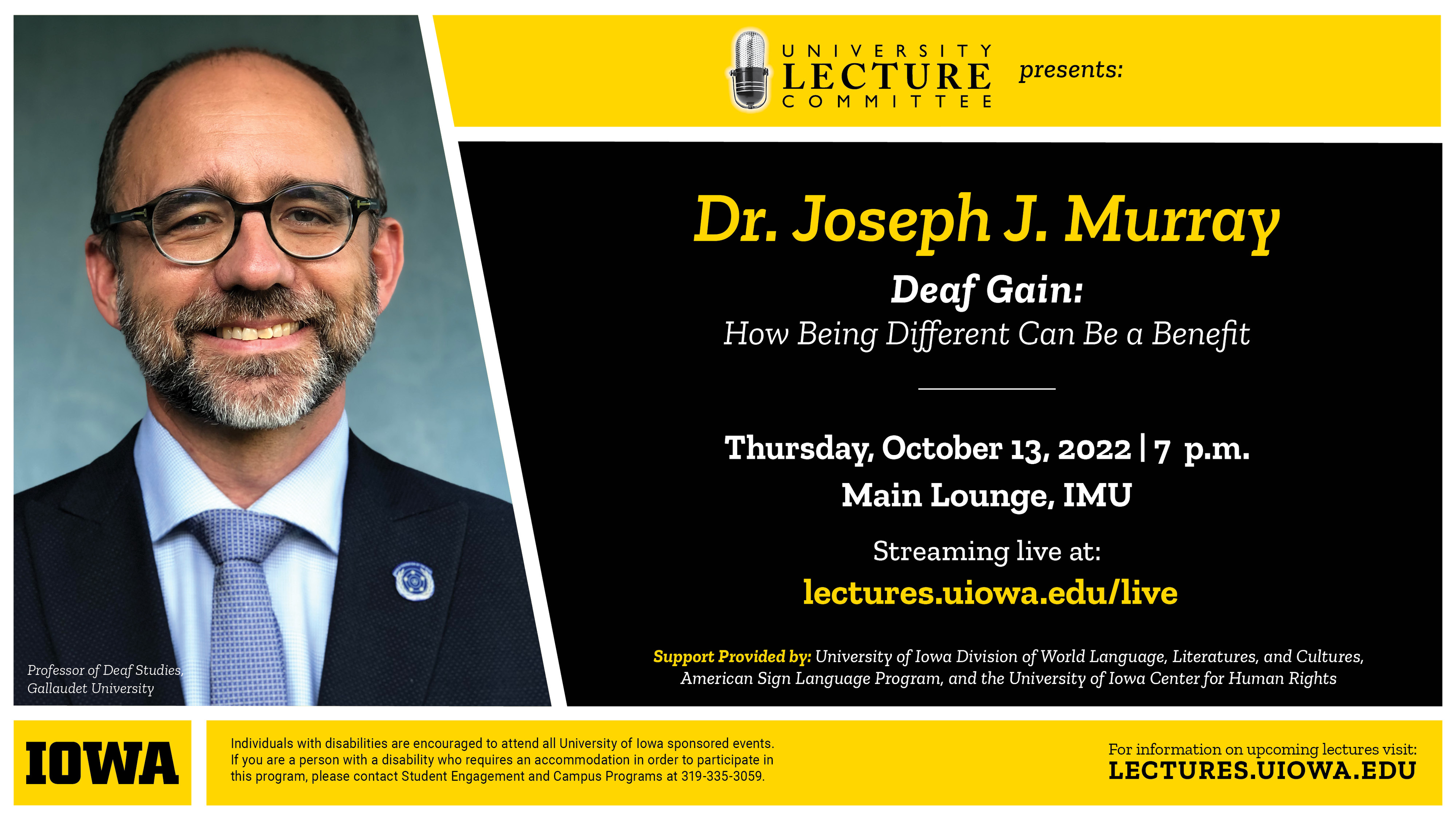 Photo of Dr. Murray on Deaf Gain Thursday October 13th 