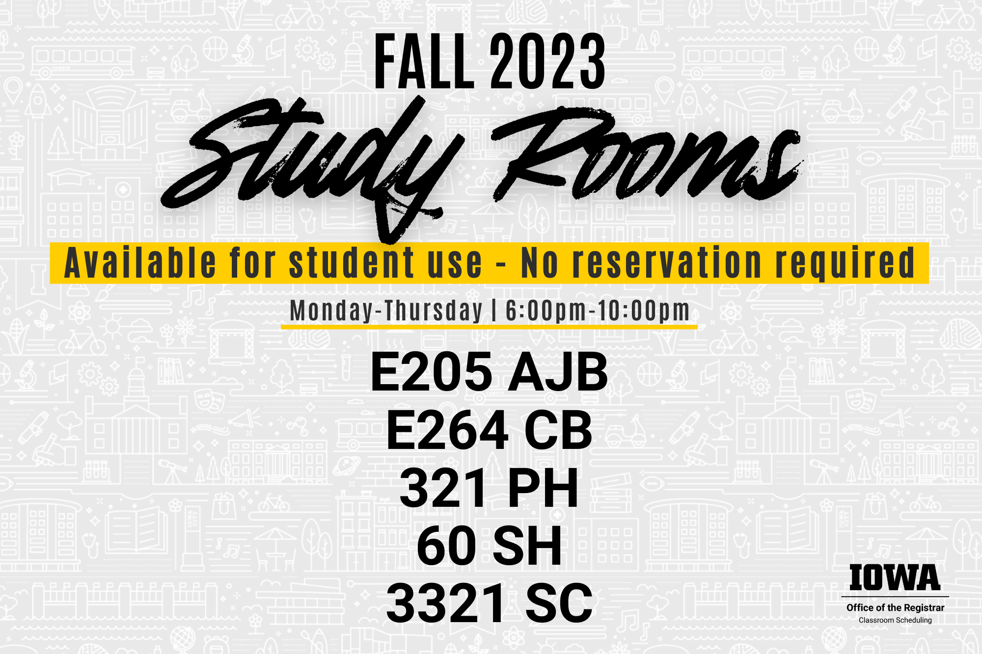 fall 2023 study rooms