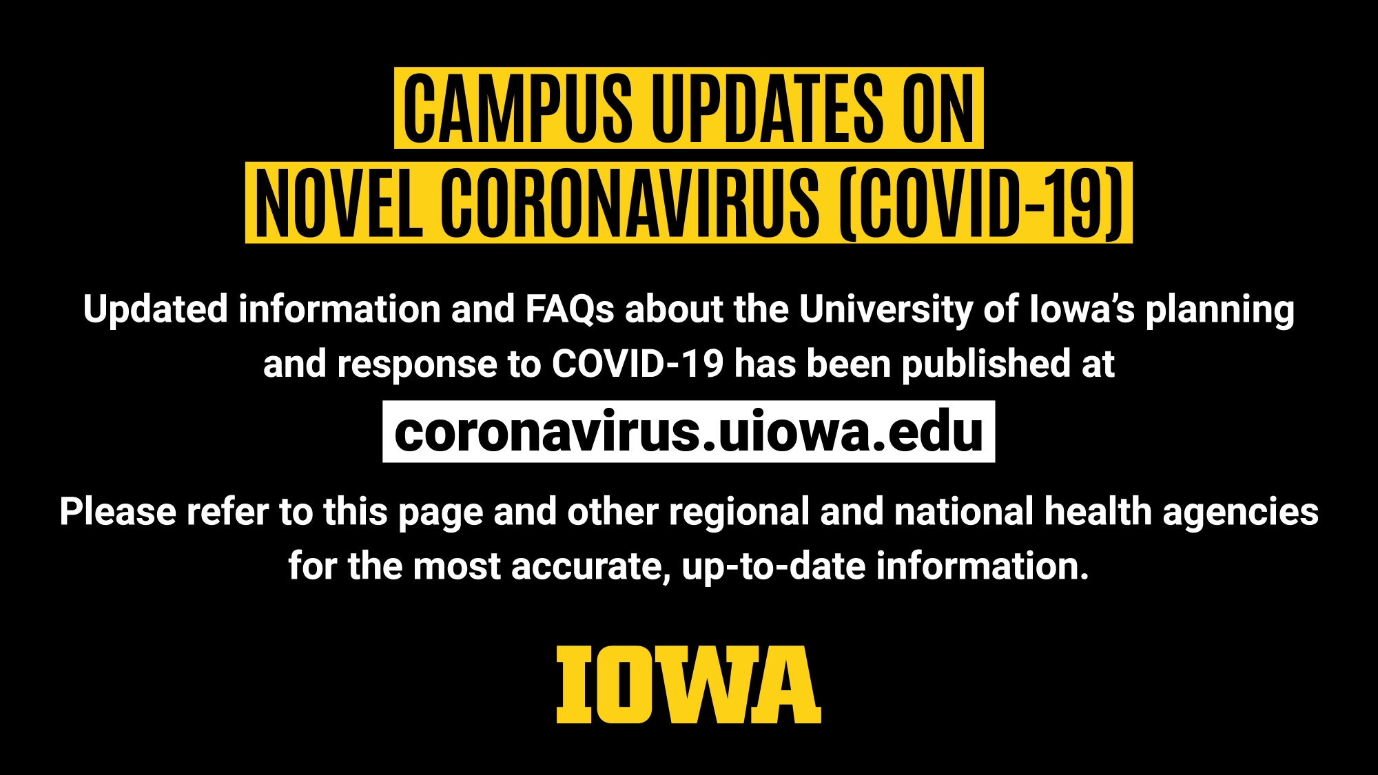 Campus Updates on Novel Coronavirus (COVID-19)