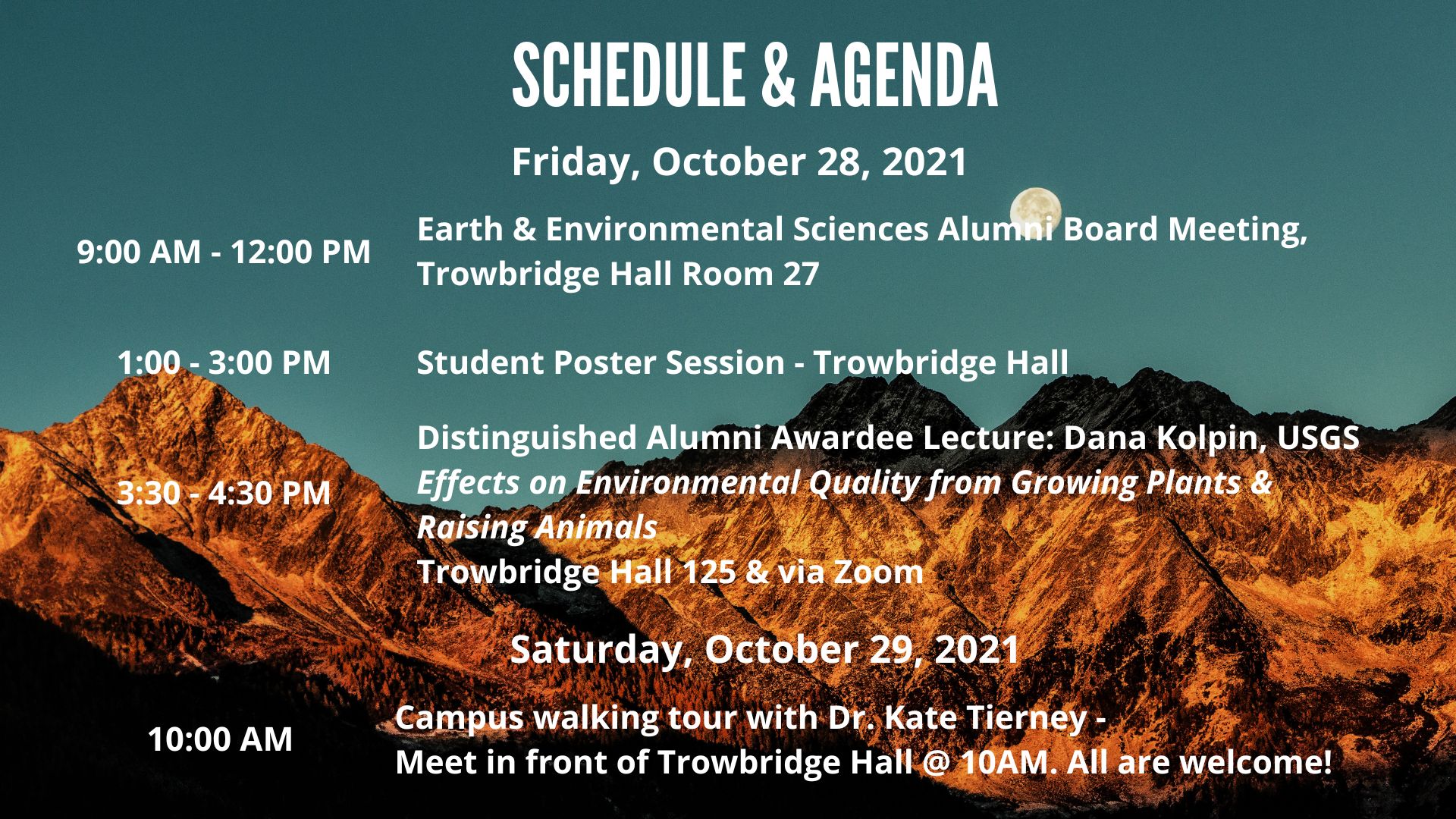 Landscape Alumni Event Announcement - Schedule