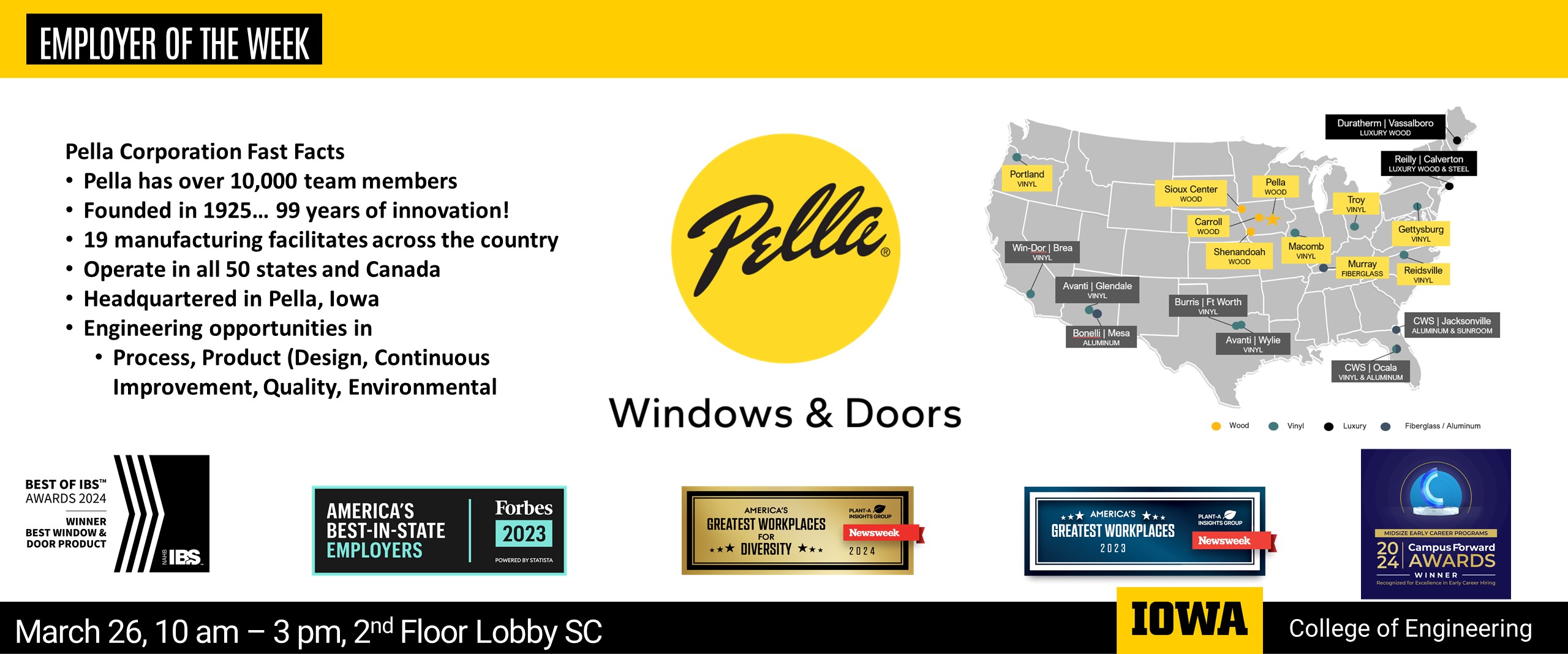 Employer of the Week - Pella Corp
