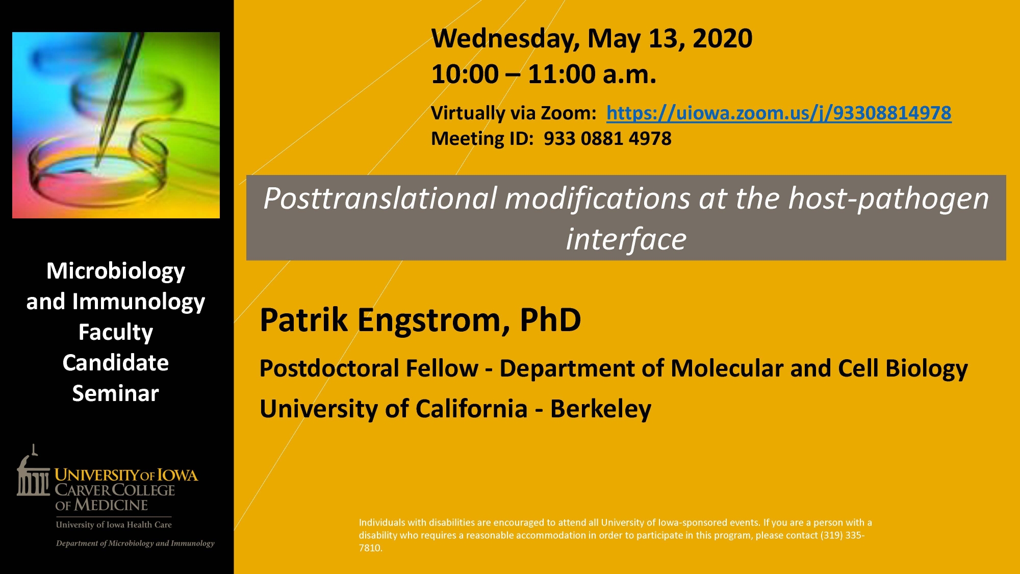 Faculty Candidate - Patrick Engstrom