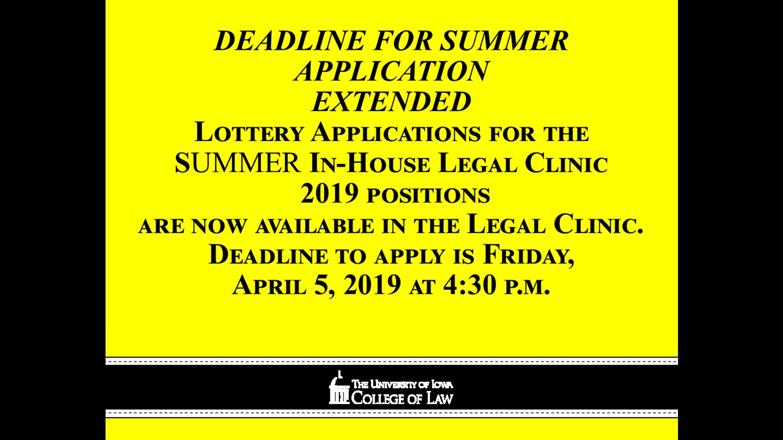 extended summer clinic deadline