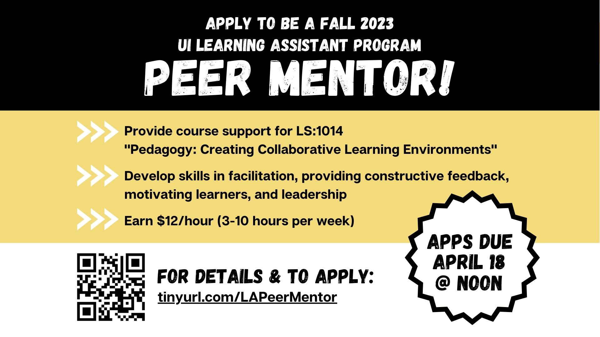 Seeking Peer Mentors for Fall 2023!