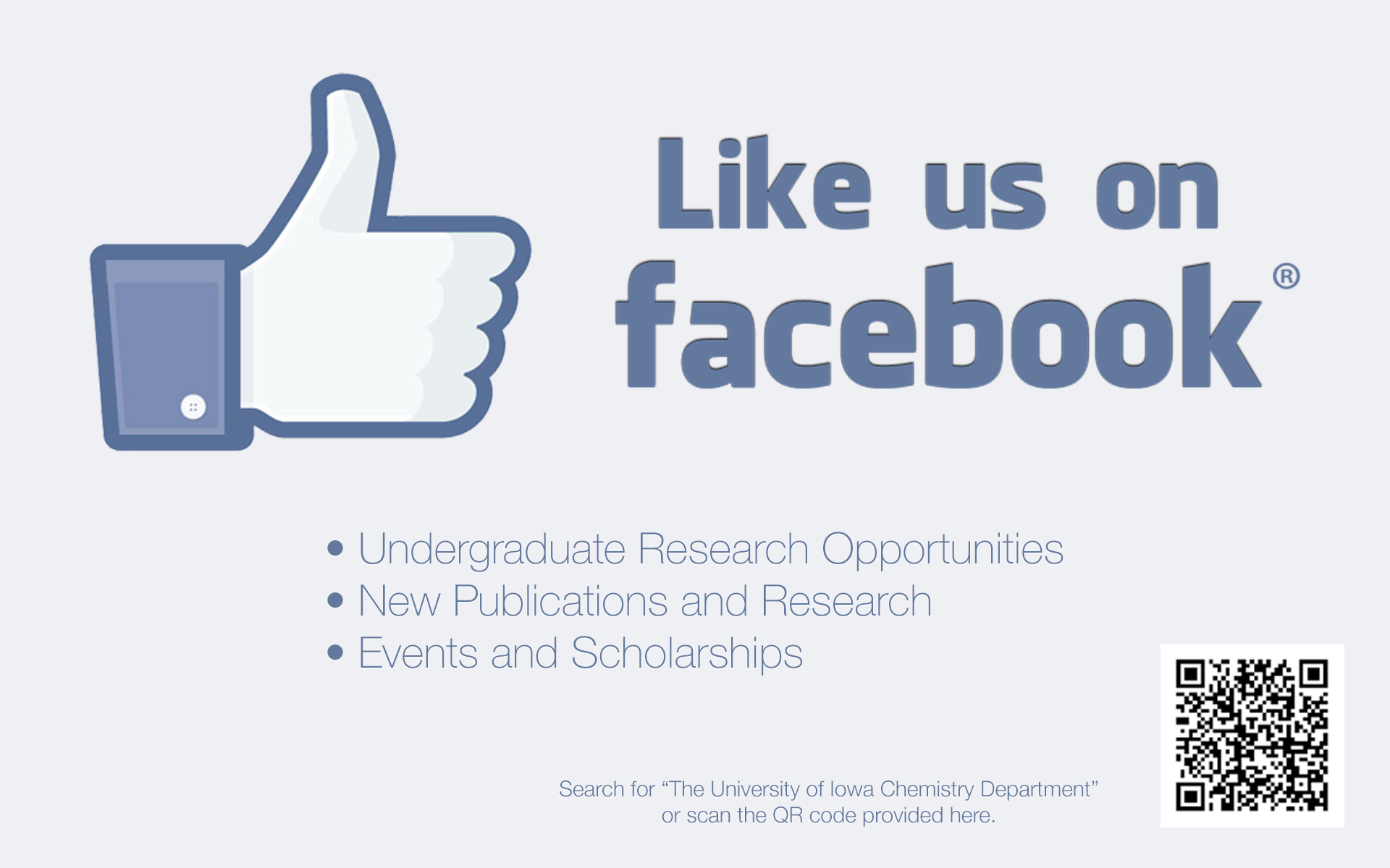 Live "The University of Iowa Chemistry Department" on Facebook.