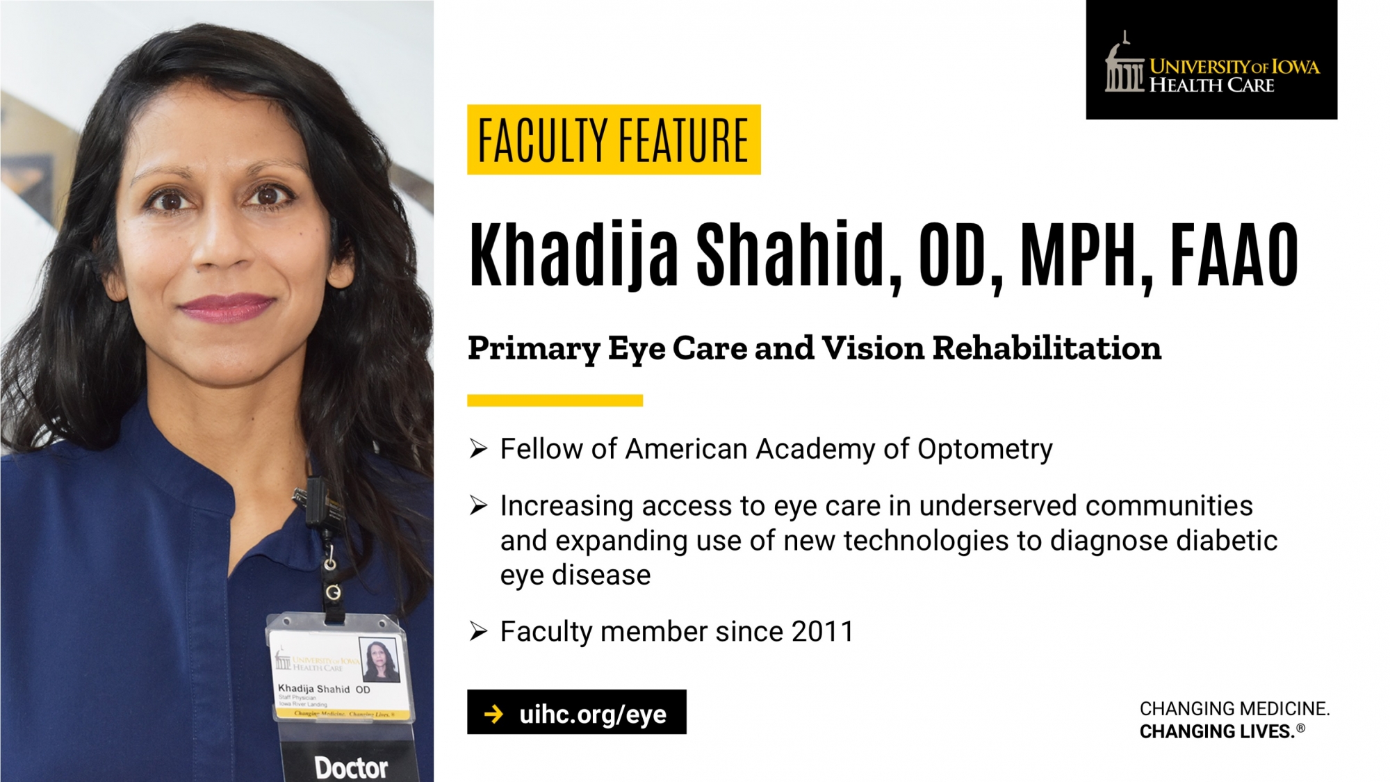 Faculty Feature: Khadija Shahid, OD, MPH, FAAO