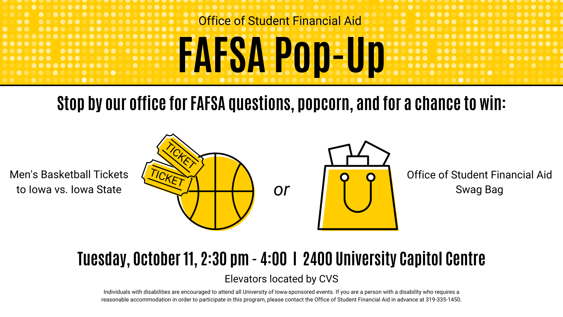 FAFSA Pop-UP Oct 11 2:30-4 2400 UCC