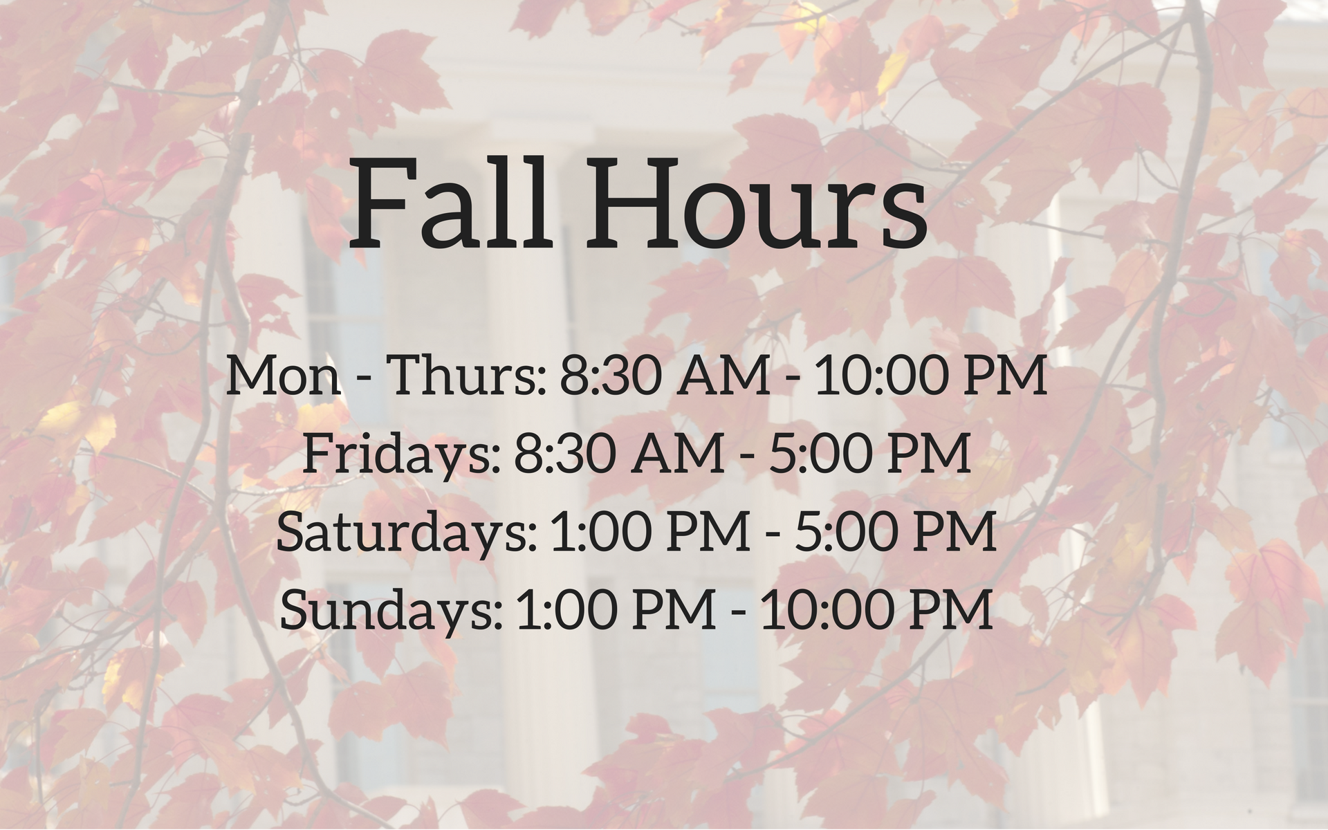 Fall Hours