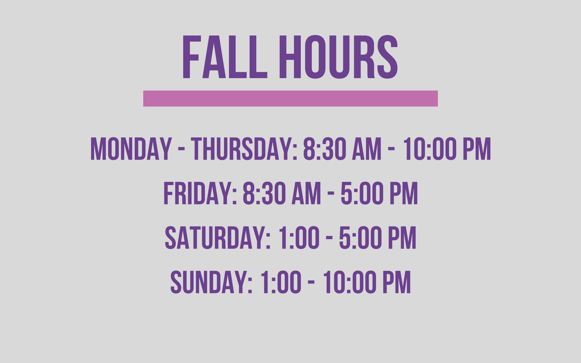 Fall Hours