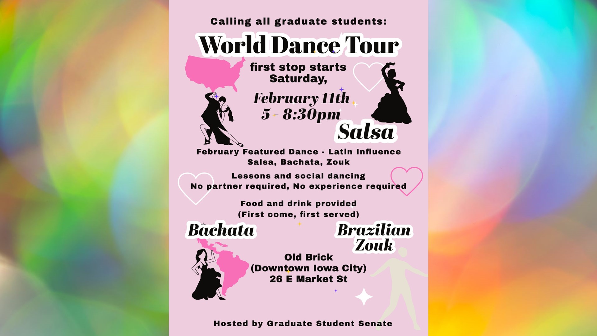  Salsa Dance Event 2.11 at 5pm Old Brick IA
