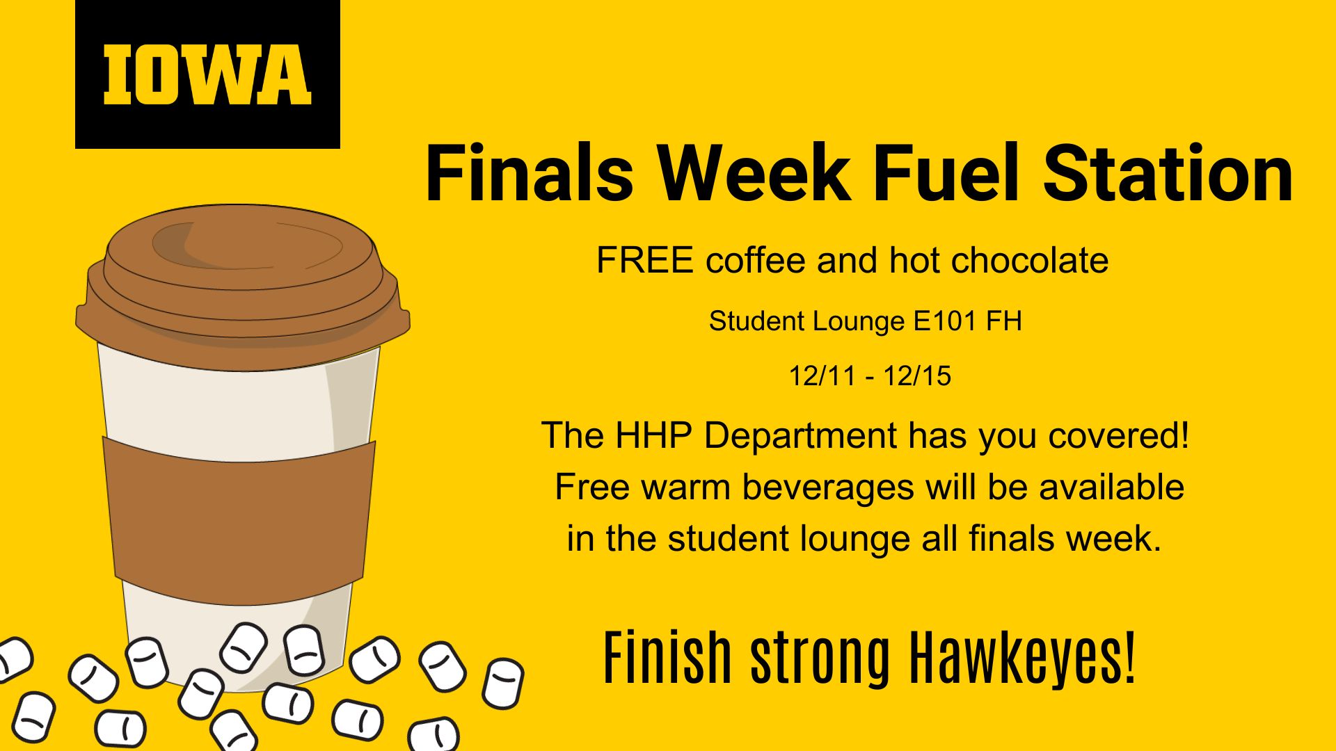 Finals Week Fuel Station in Student Lounge