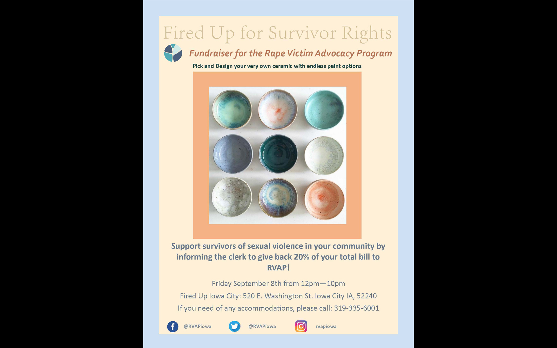 Fired up for survivor rights: Fundraiser for the Rape Victim Advocay Program
