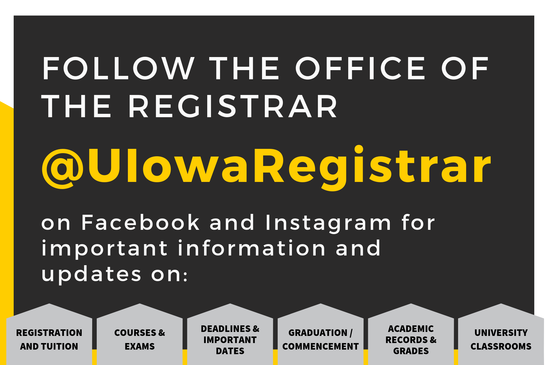 Follow the Office of the Registrar