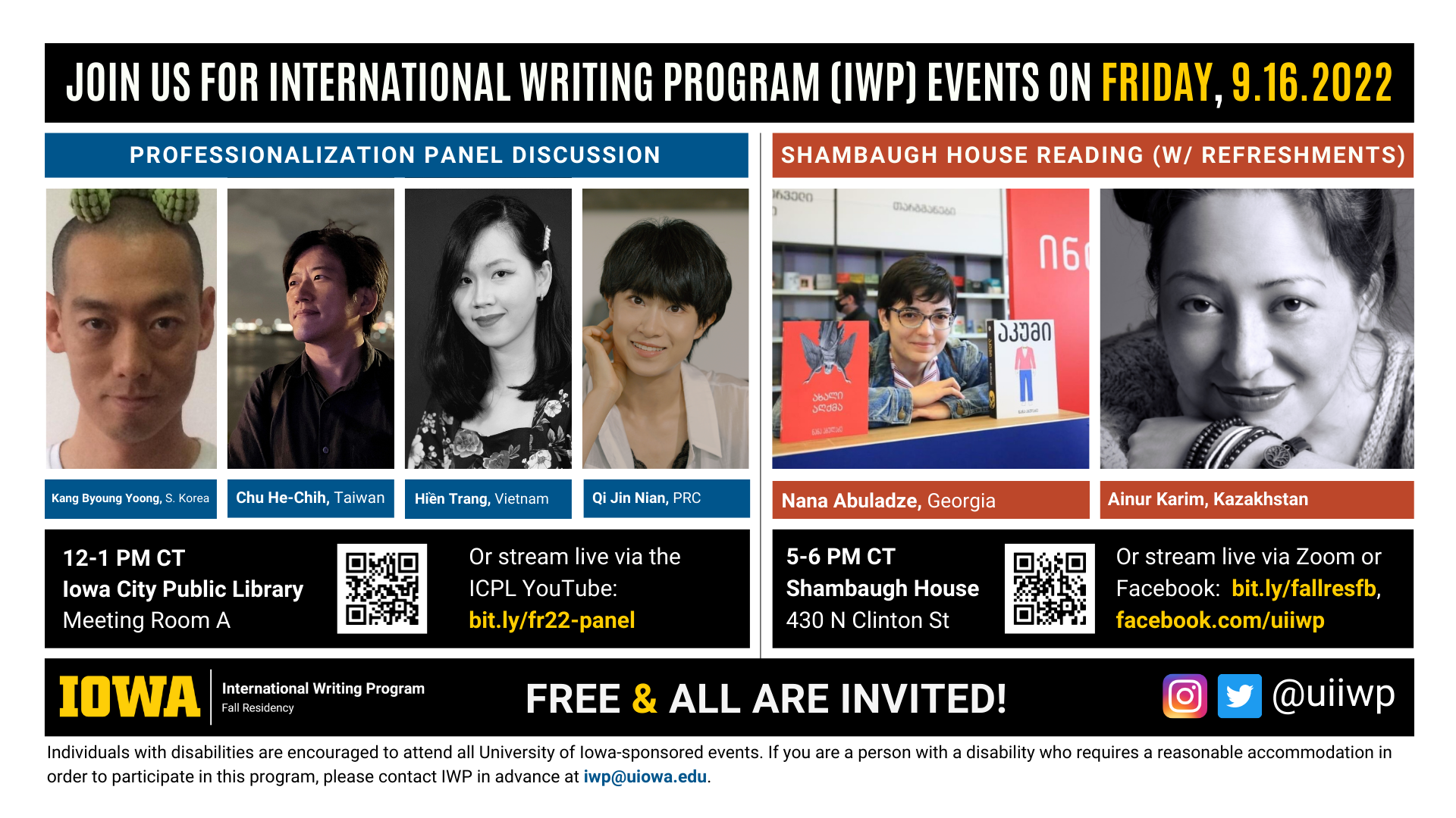 IWP events information for Sept 16