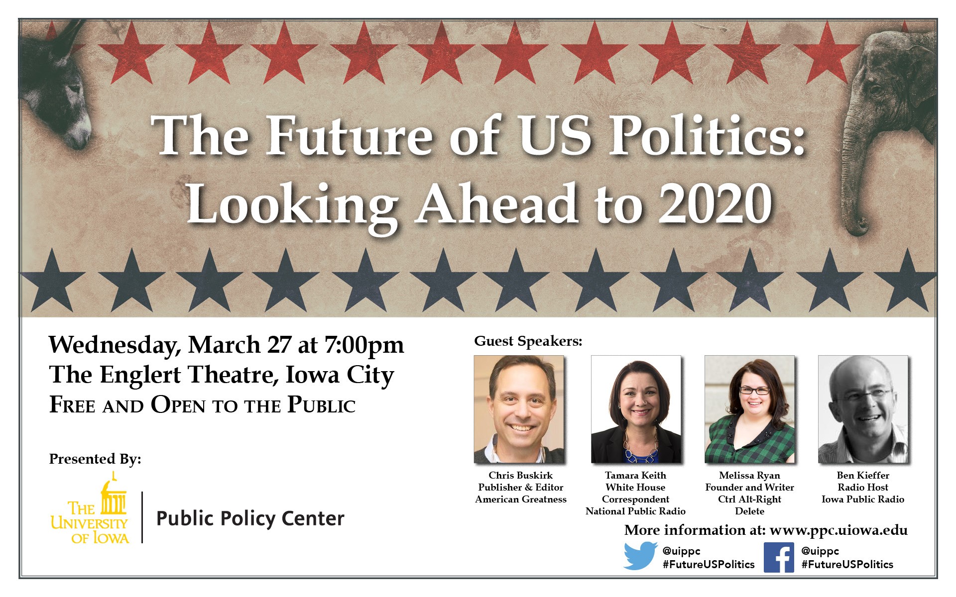 Future of US Politics at the Englert Theatre March 27