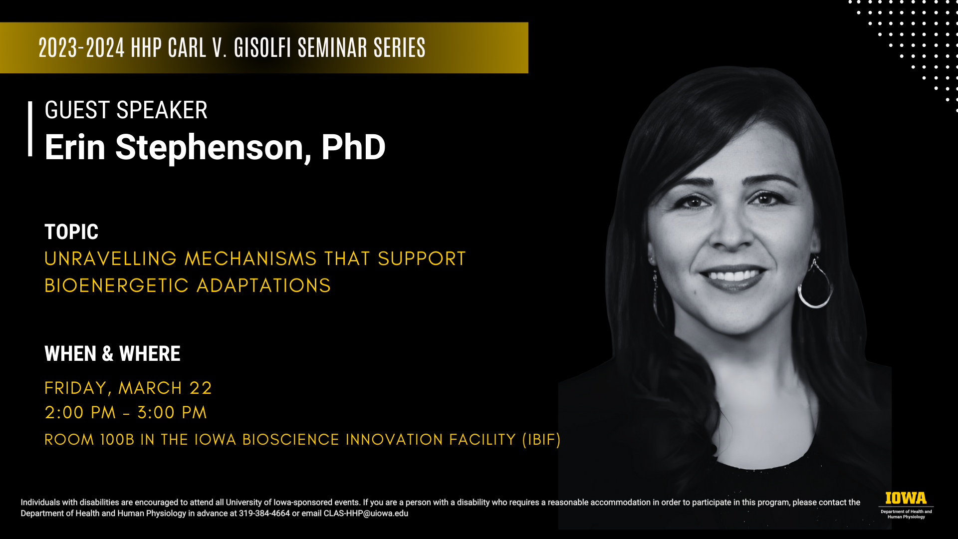 Erin Stephenson, PhD presents at the HHP Carl V. Gisolfi Seminar Series