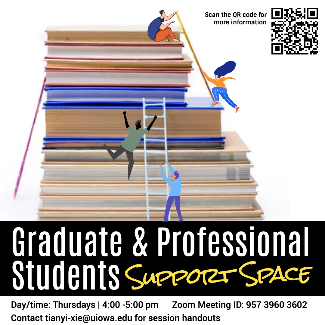Grad and Professional Student support on Thursdays 4:00-5:00pm