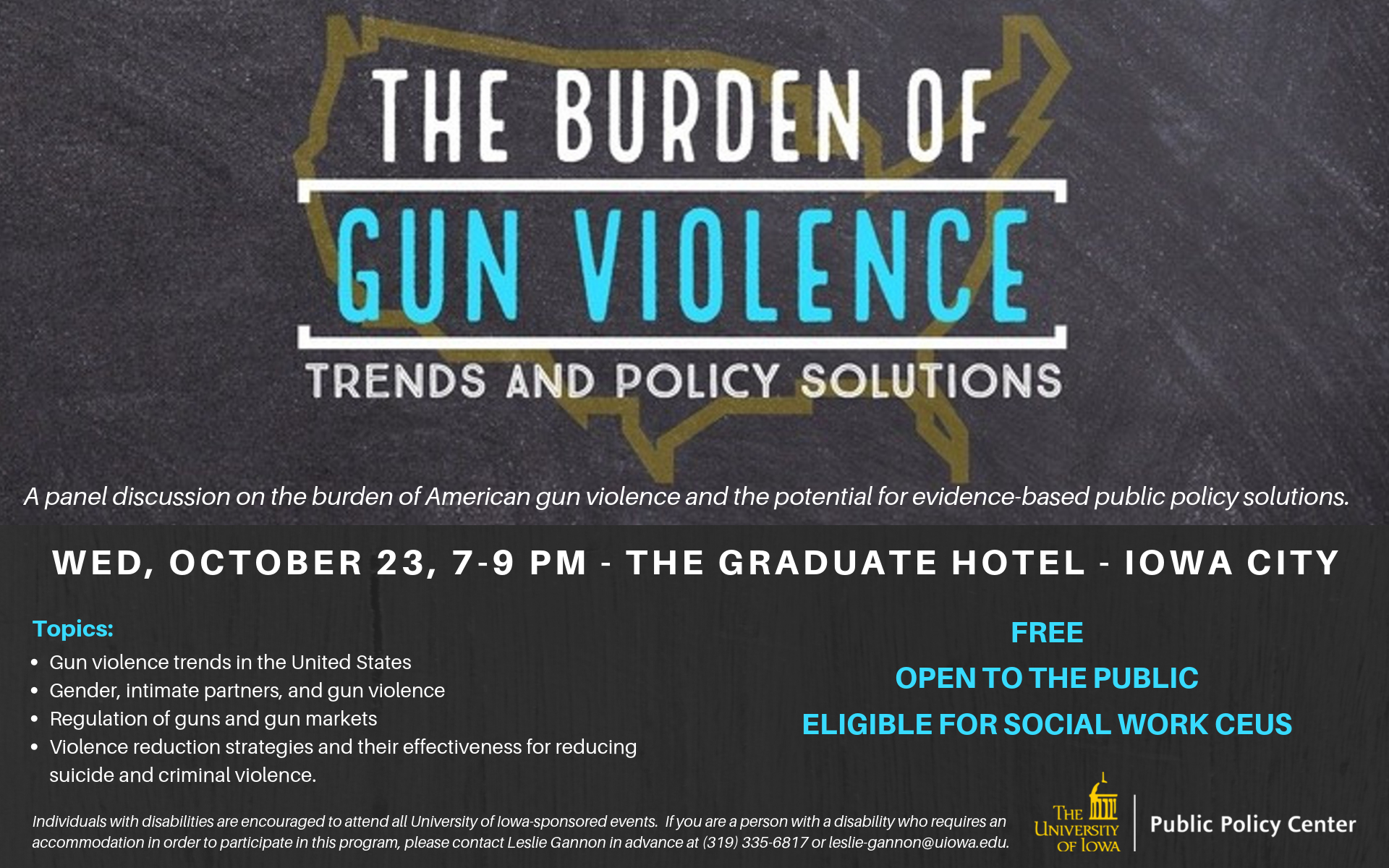 the burden of gun violence  panel discussion October 23