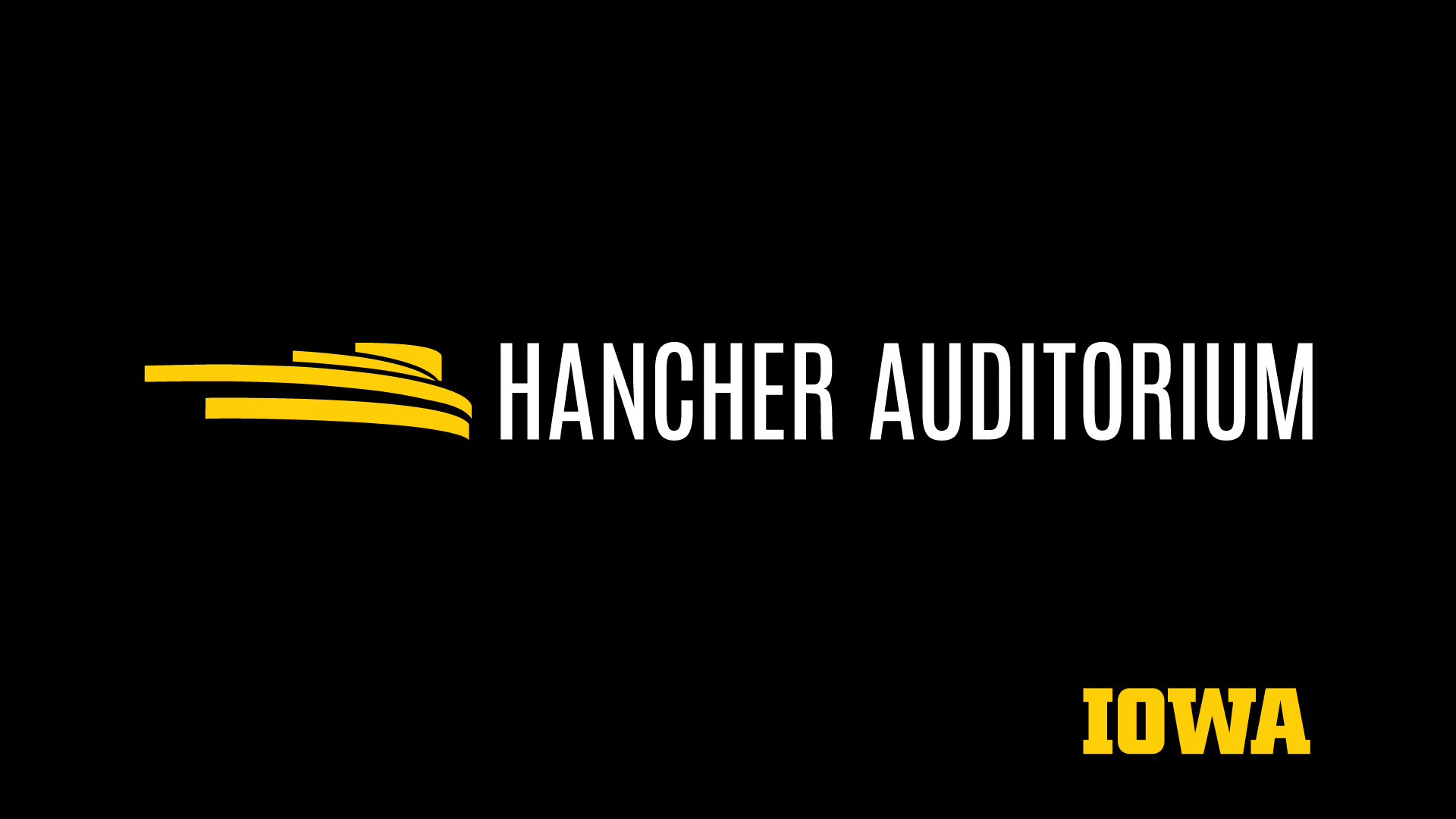 Hancher Auditorium and University of Iowa logos