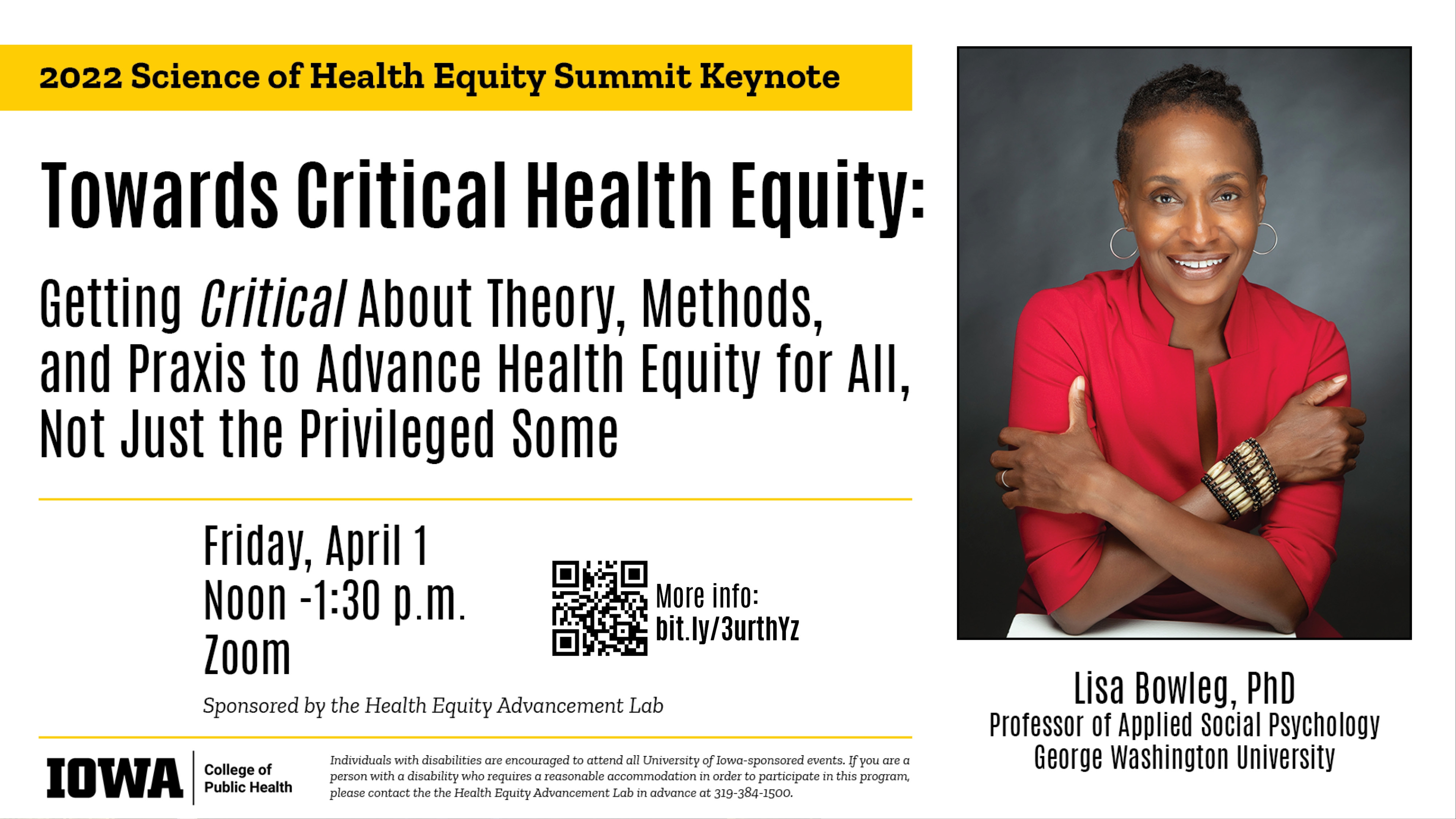 Towards critical health equity - April 1, 12-1:30